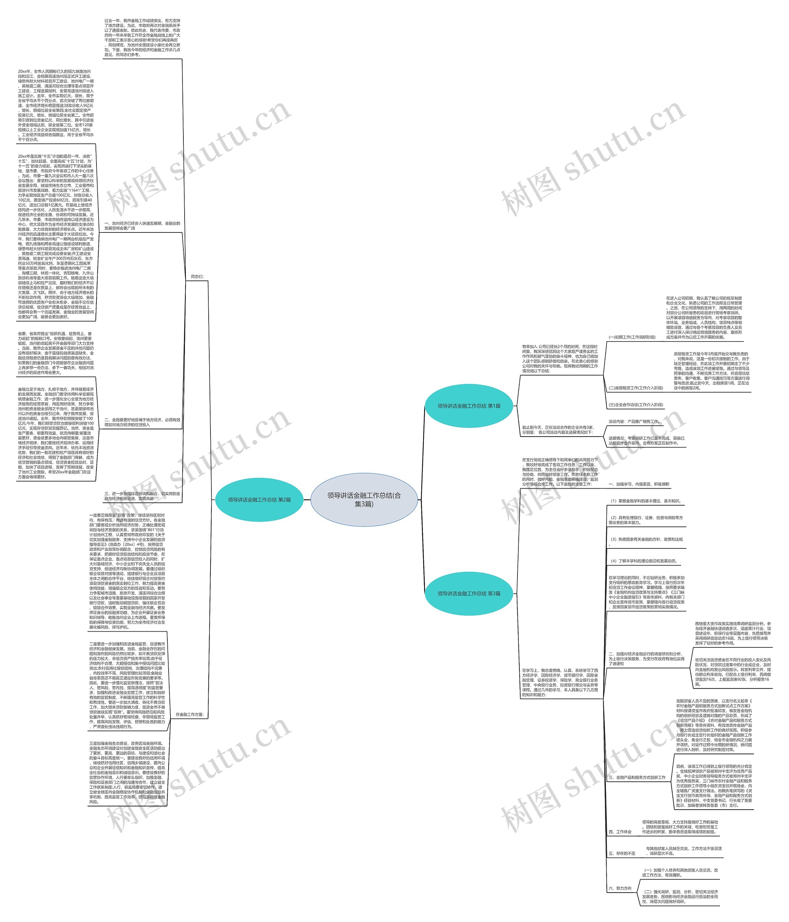 领导讲话金融工作总结(合集3篇)思维导图