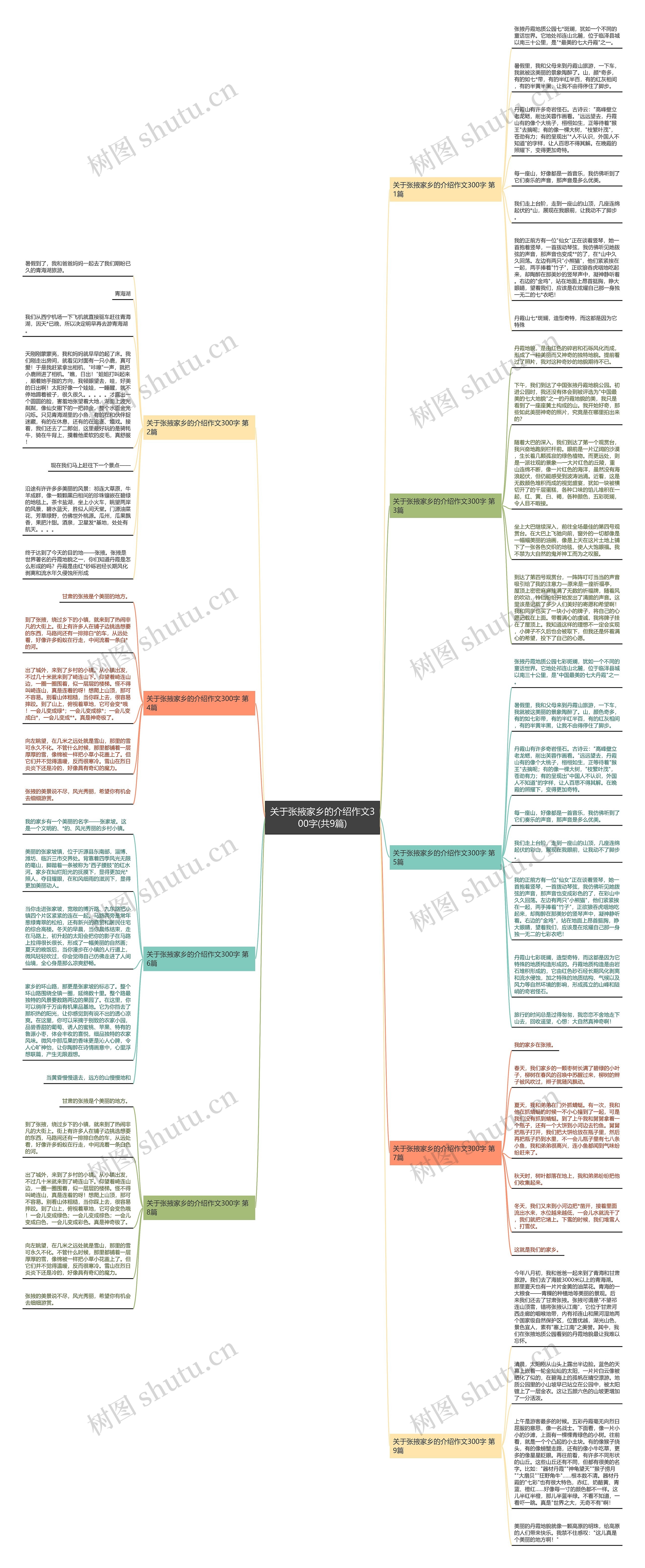 关于张掖家乡的介绍作文300字(共9篇)思维导图