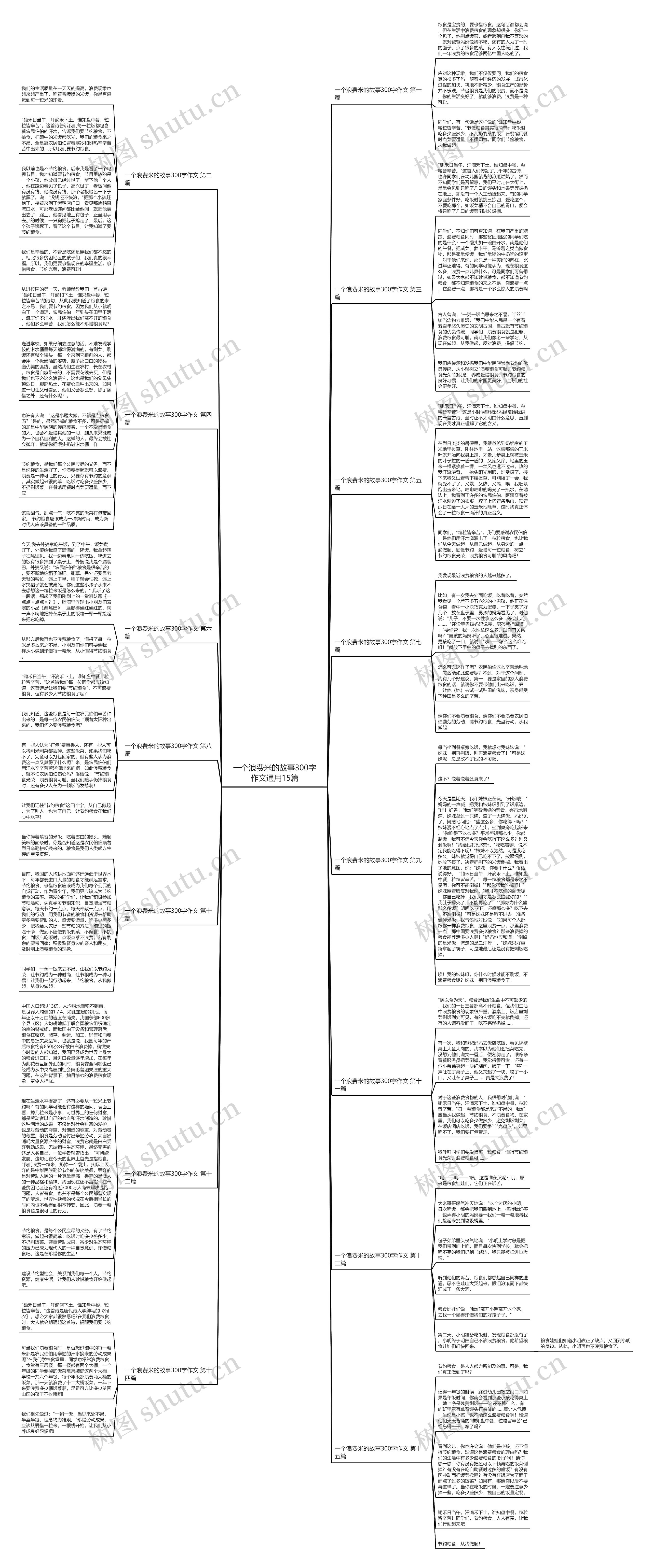 一个浪费米的故事300字作文通用15篇思维导图