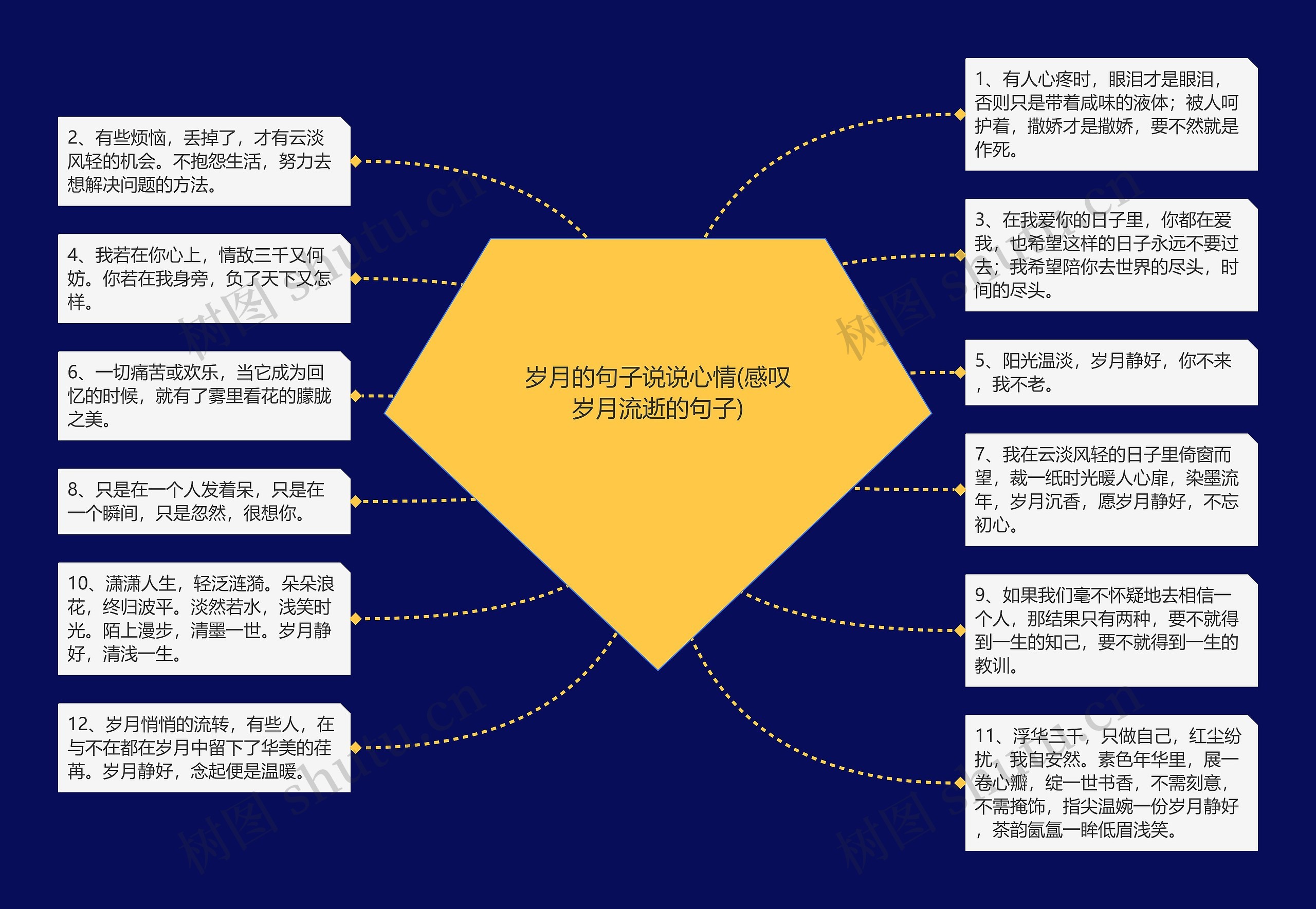 岁月的句子说说心情(感叹岁月流逝的句子)思维导图