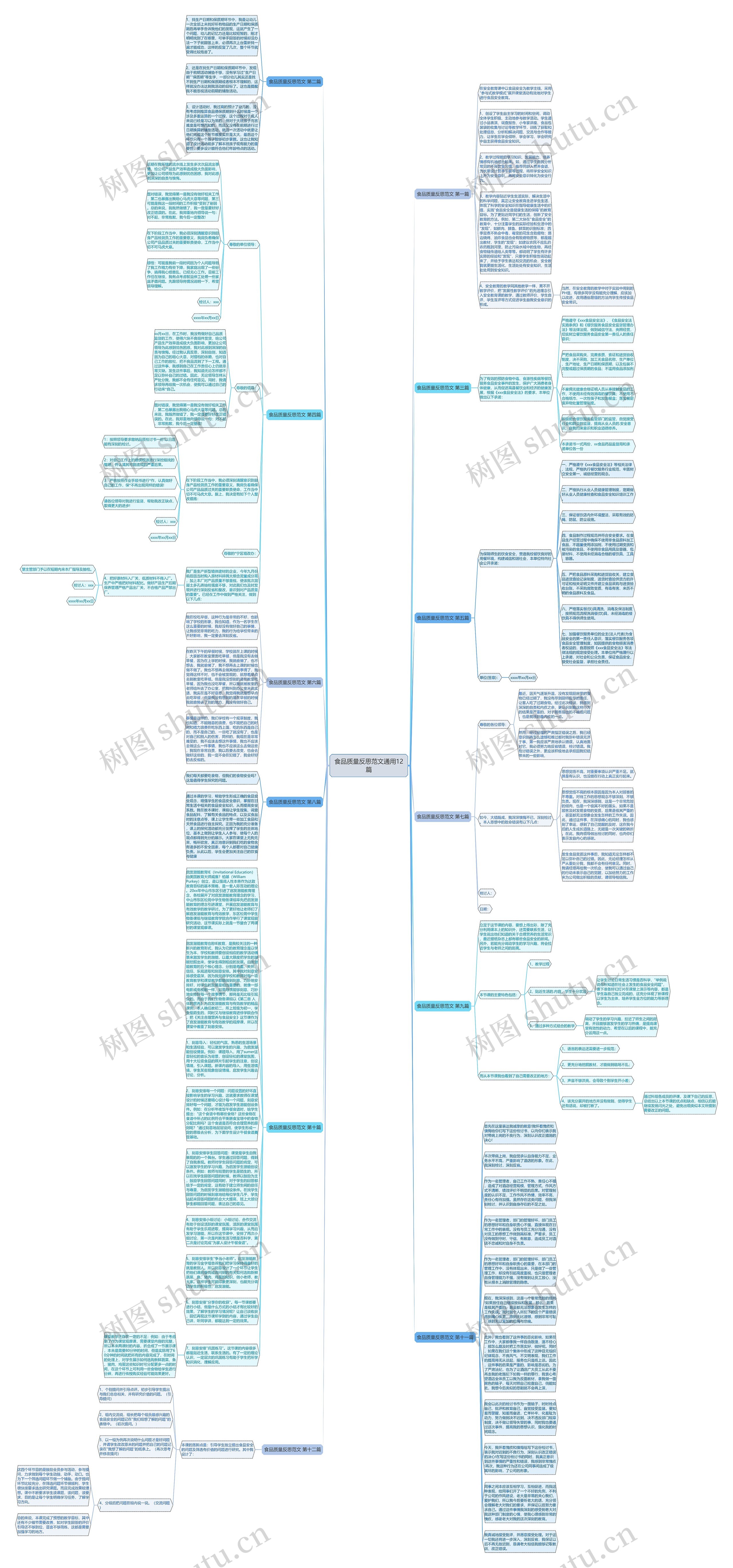 食品质量反思范文通用12篇思维导图