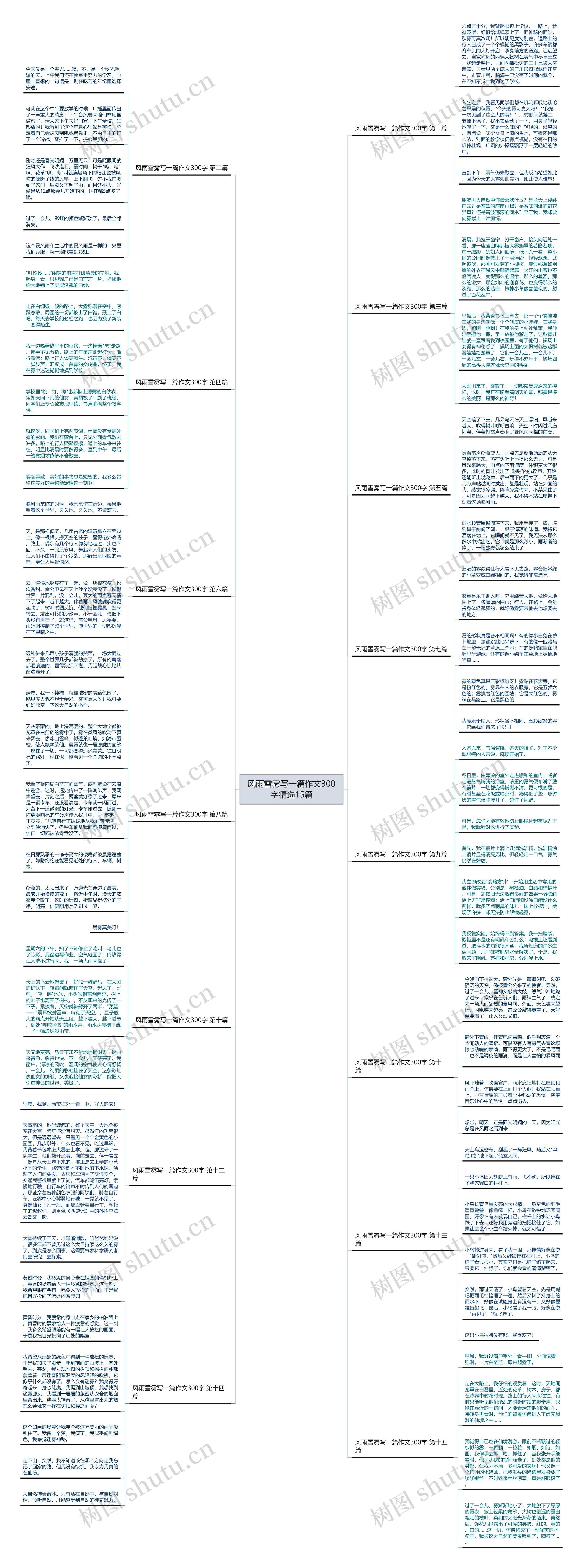 风雨雪雾写一篇作文300字精选15篇思维导图