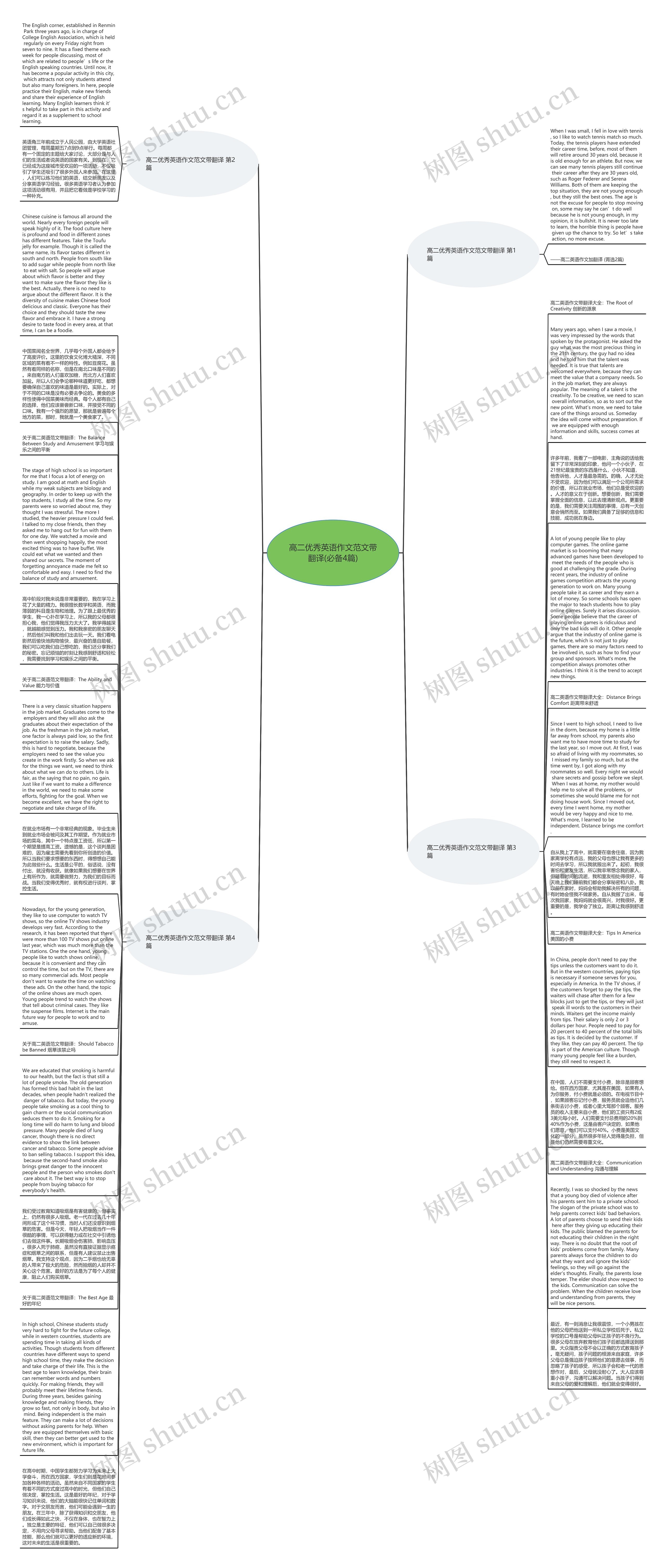 高二优秀英语作文范文带翻译(必备4篇)思维导图