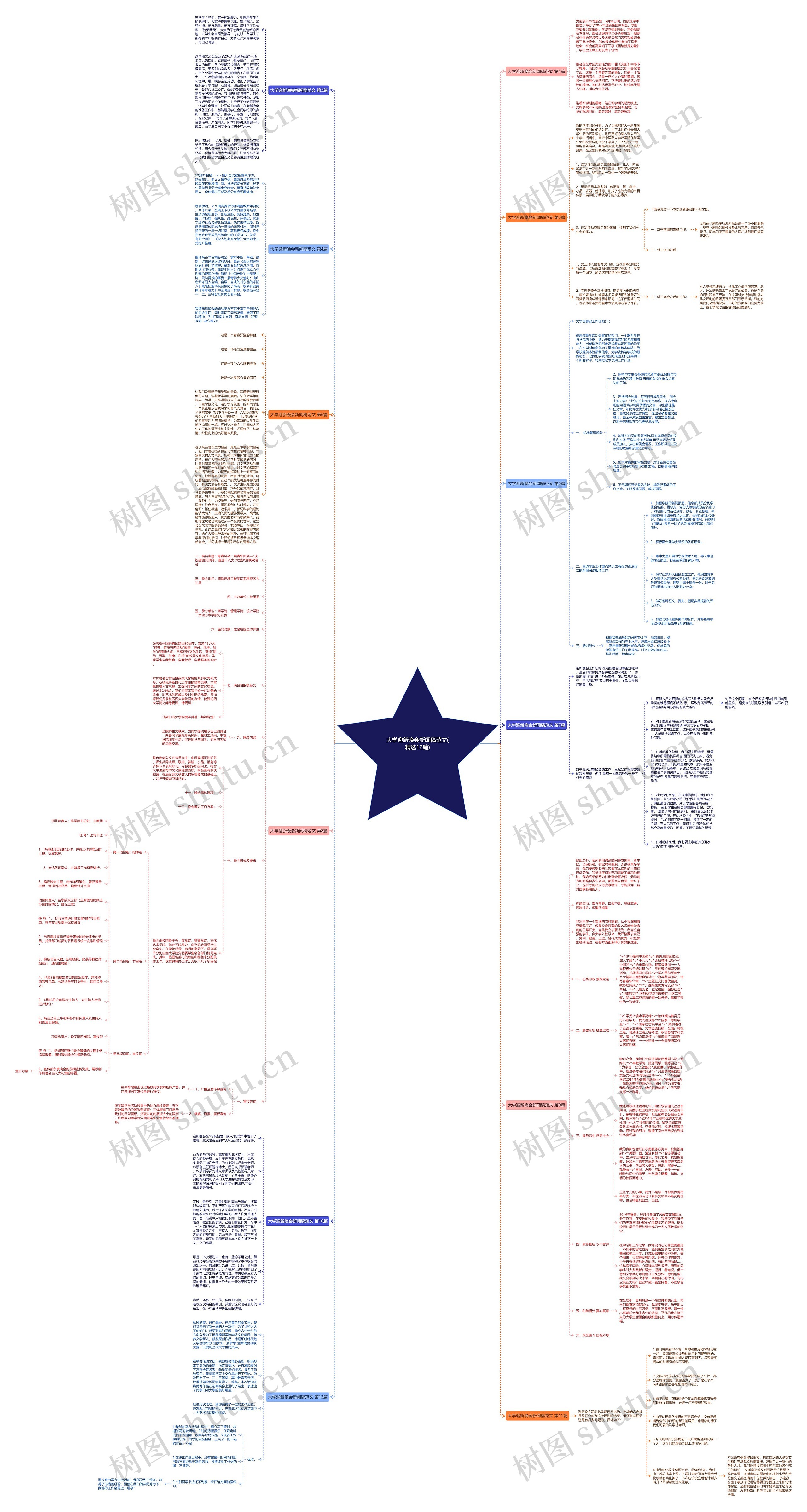 大学迎新晚会新闻稿范文(精选12篇)思维导图