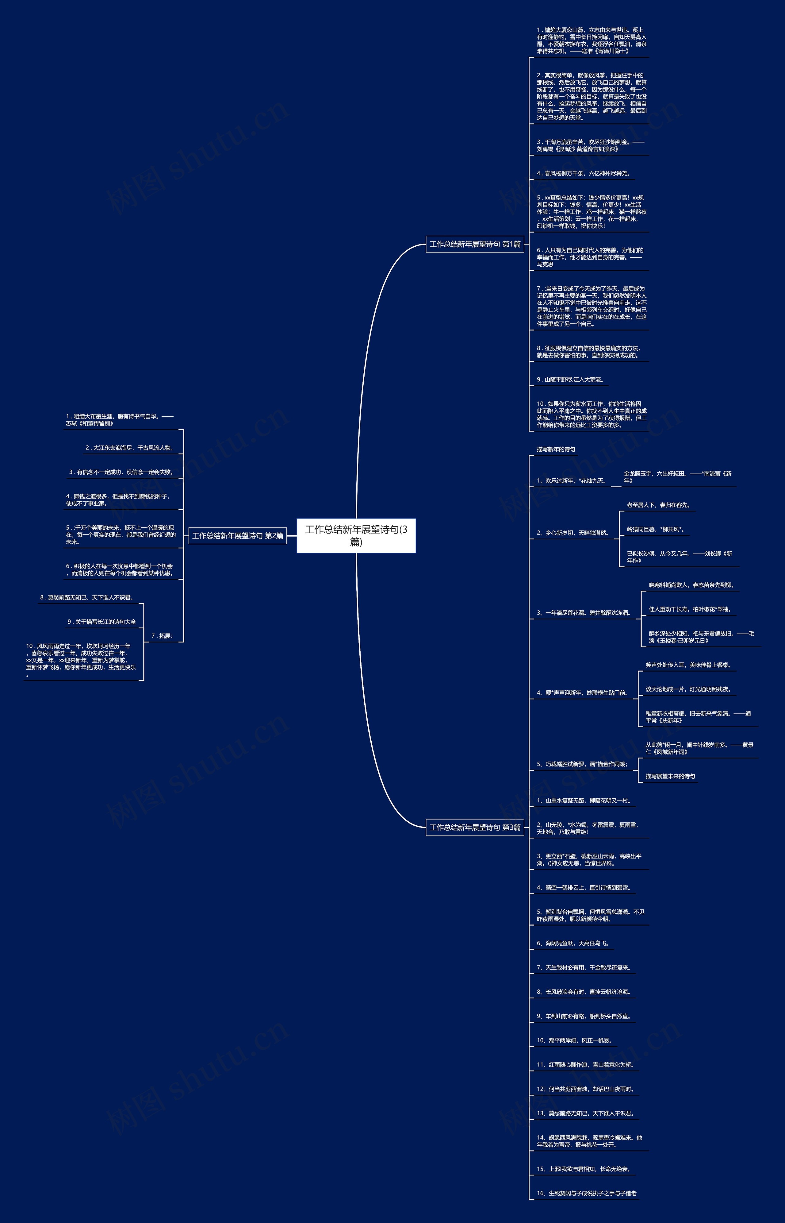 工作总结新年展望诗句(3篇)思维导图