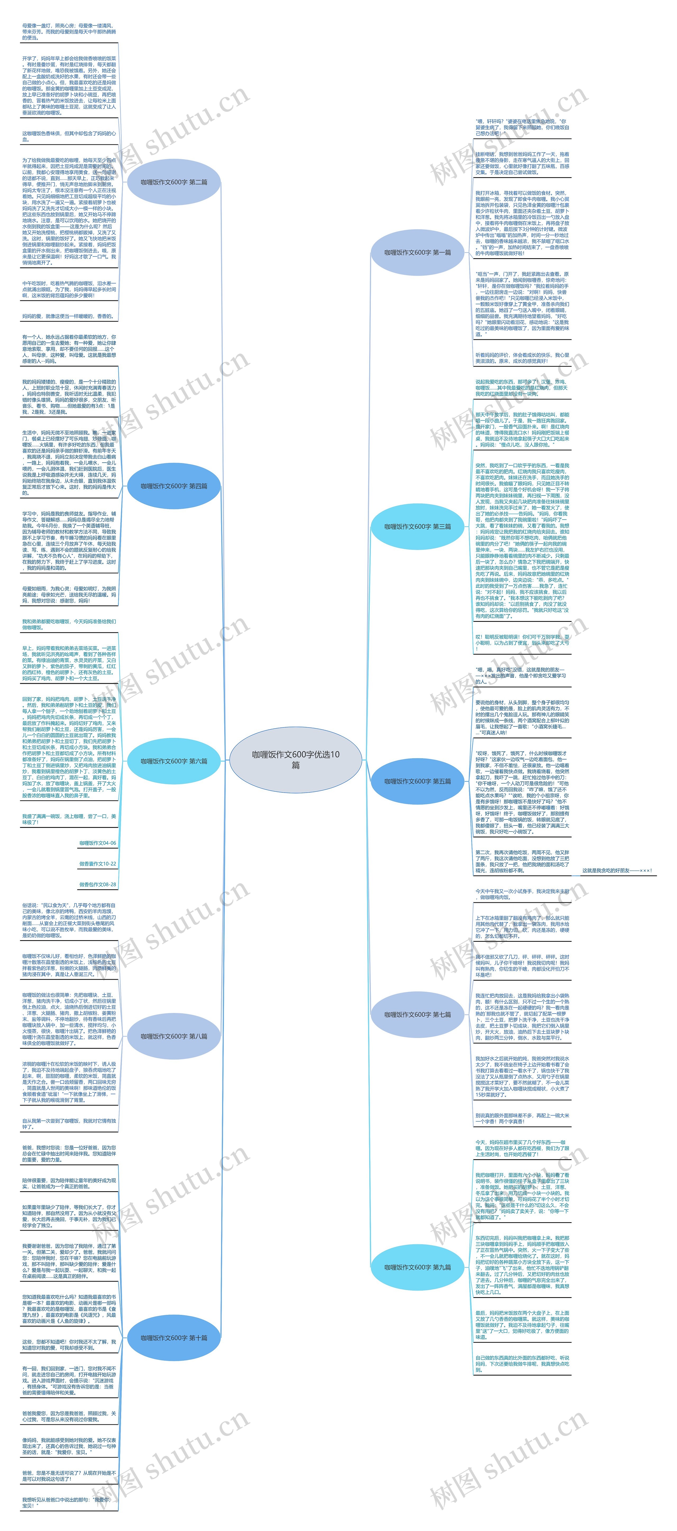 咖喱饭作文600字优选10篇思维导图