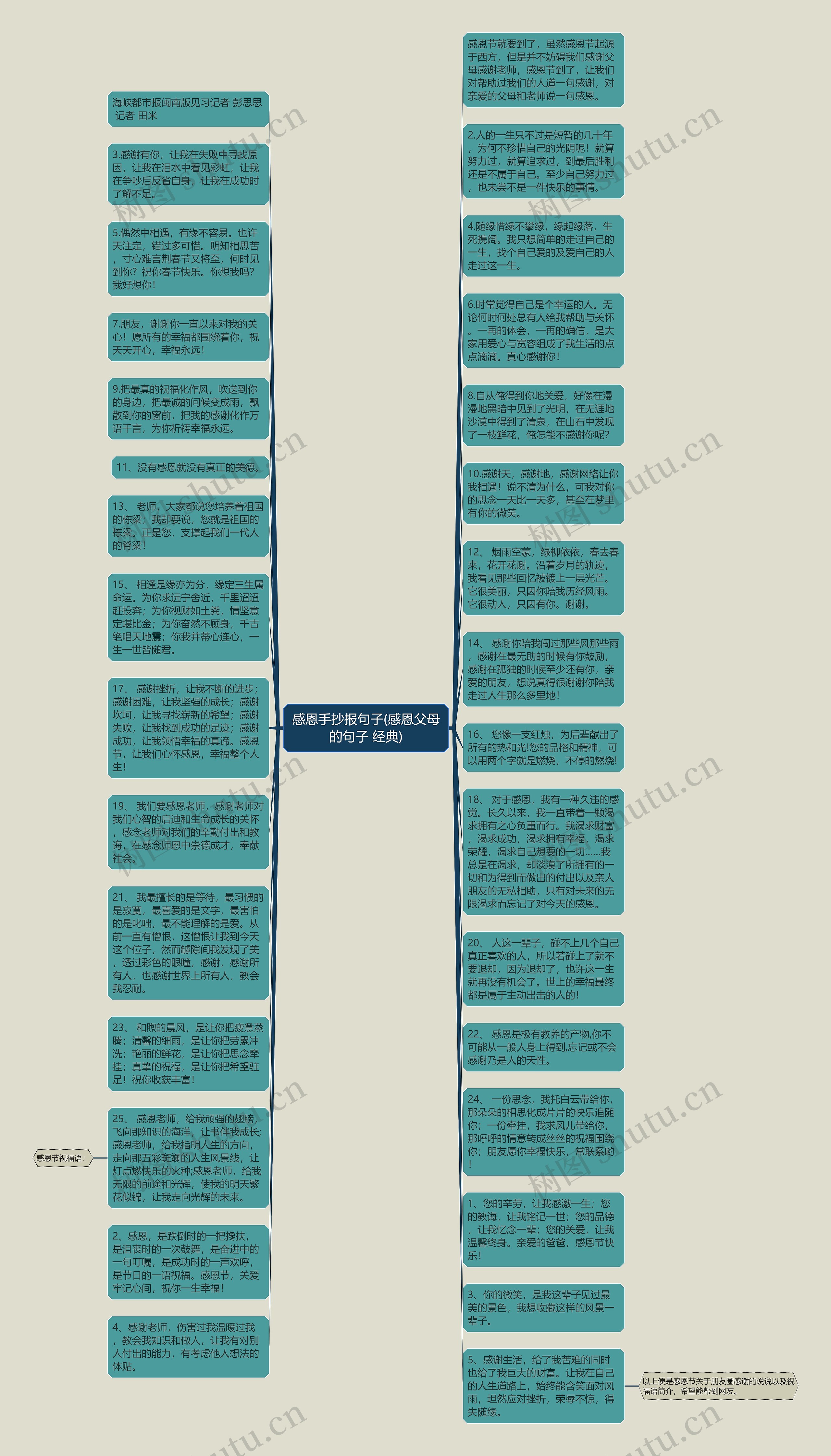 感恩手抄报句子(感恩父母的句子 经典)思维导图