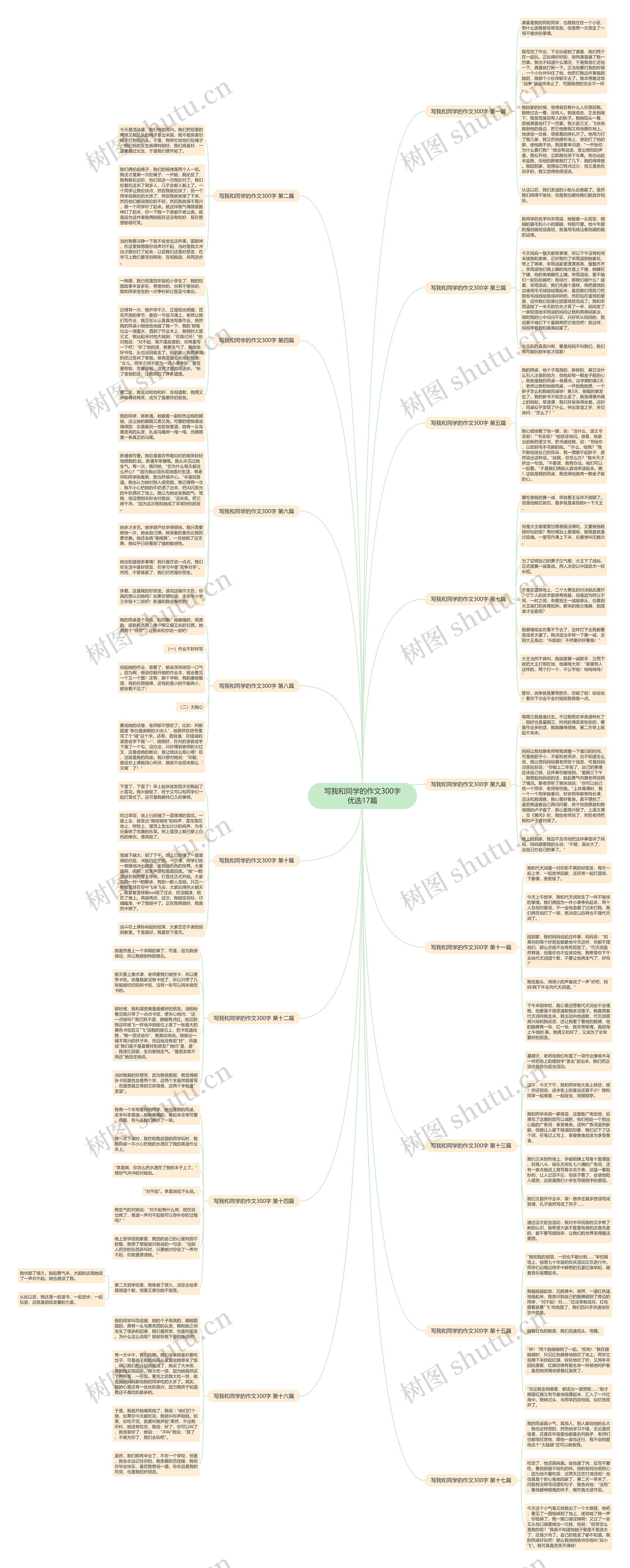 写我和同学的作文300字优选17篇思维导图