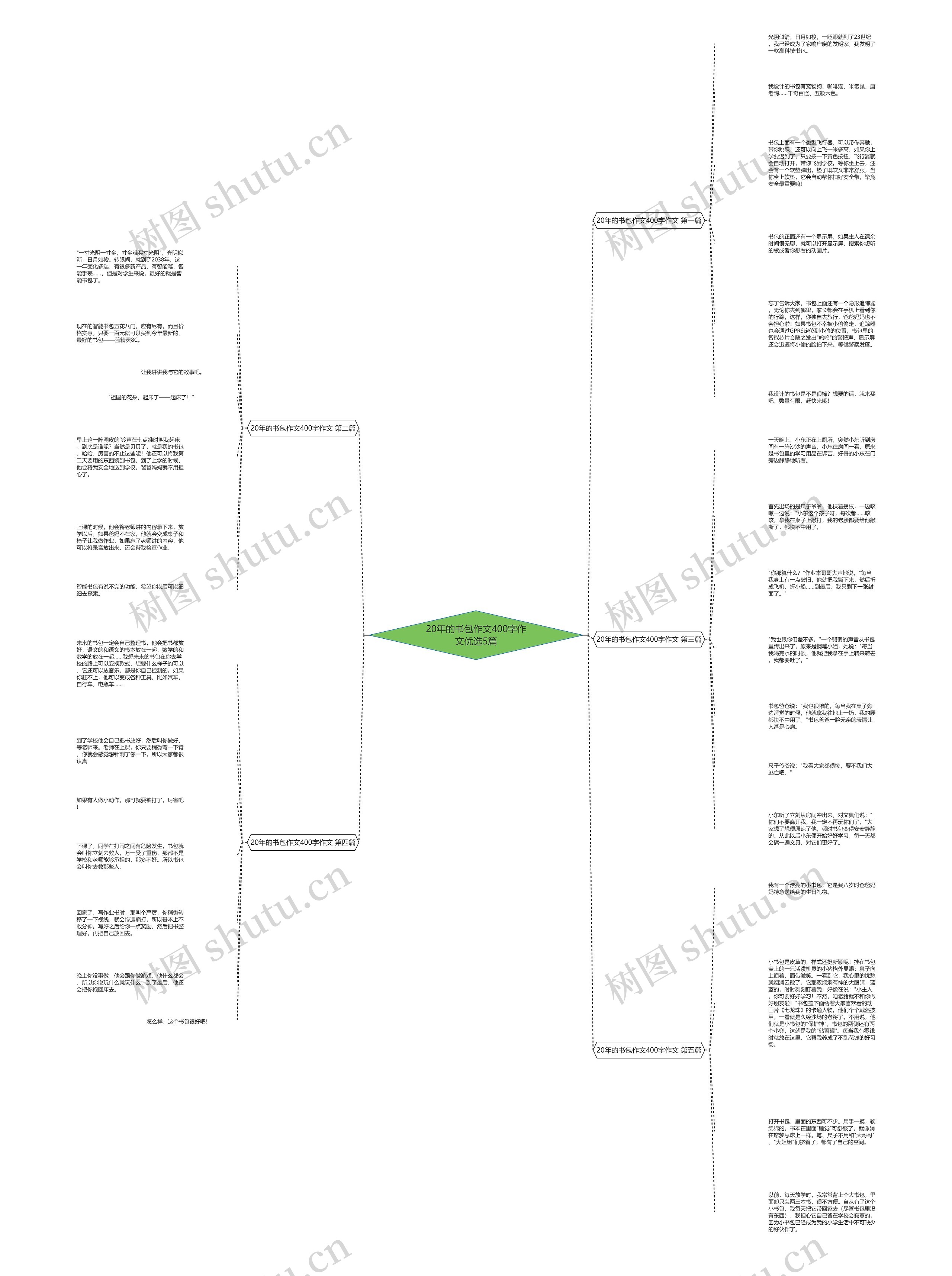 20年的书包作文400字作文优选5篇思维导图