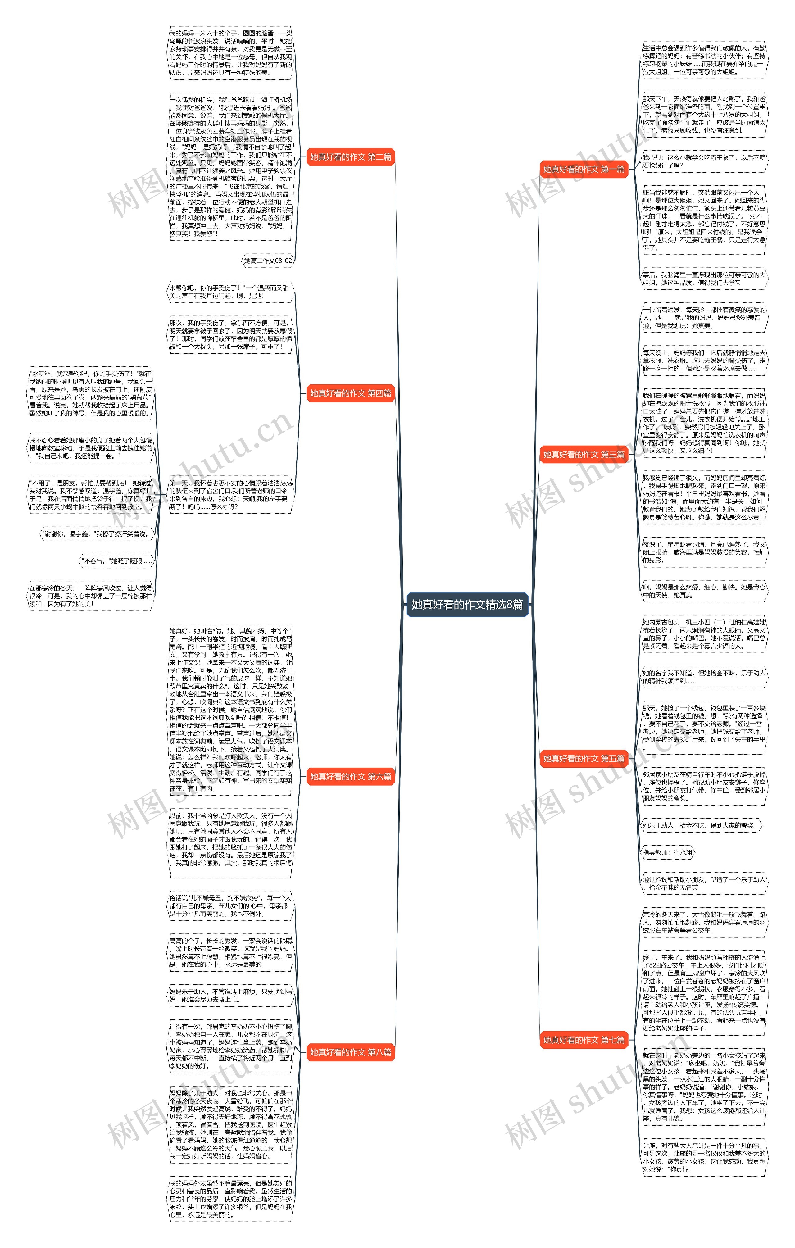 她真好看的作文精选8篇思维导图