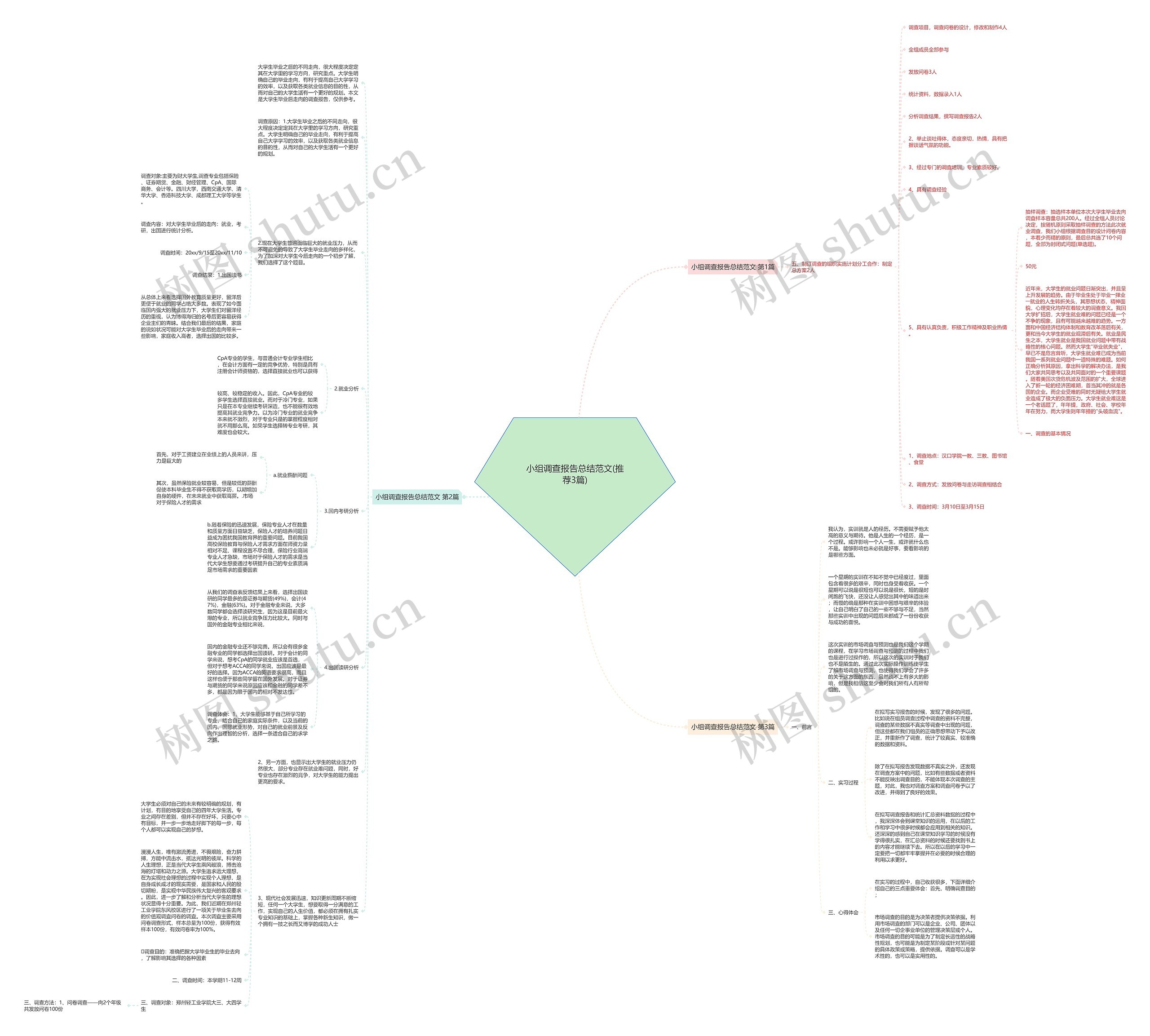 小组调查报告总结范文(推荐3篇)思维导图