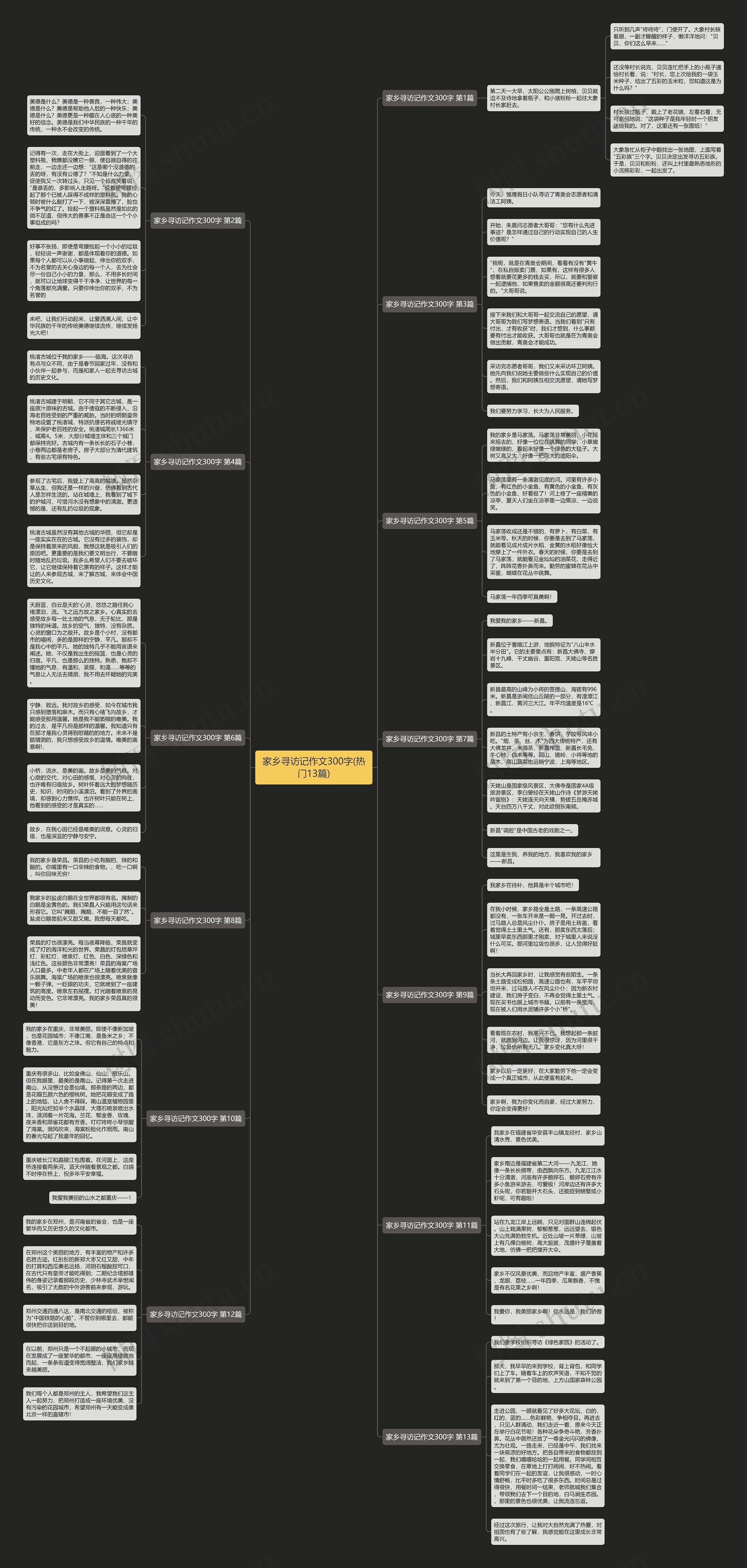 家乡寻访记作文300字(热门13篇)思维导图