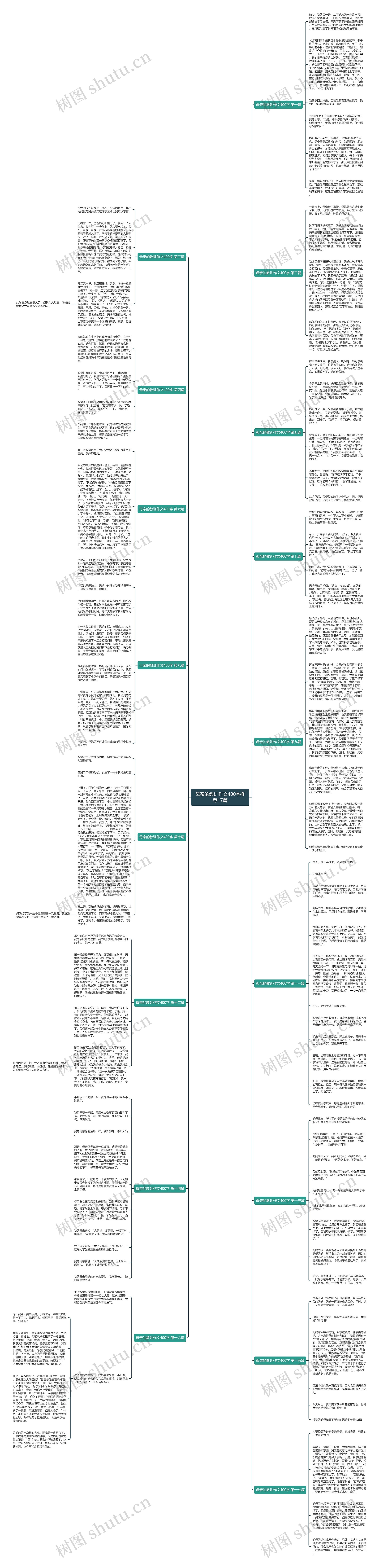 母亲的教训作文400字推荐17篇思维导图