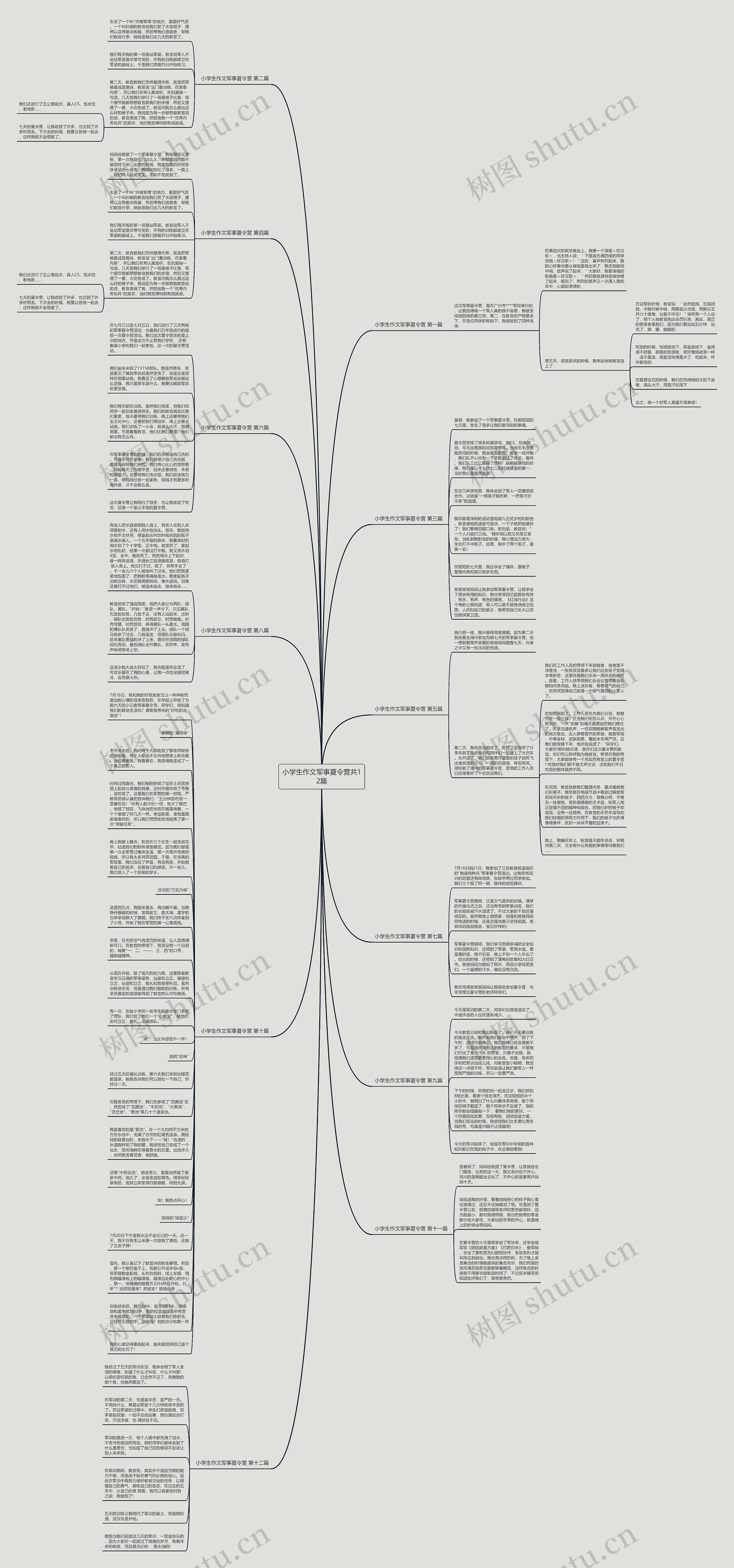 小学生作文军事夏令营共12篇思维导图
