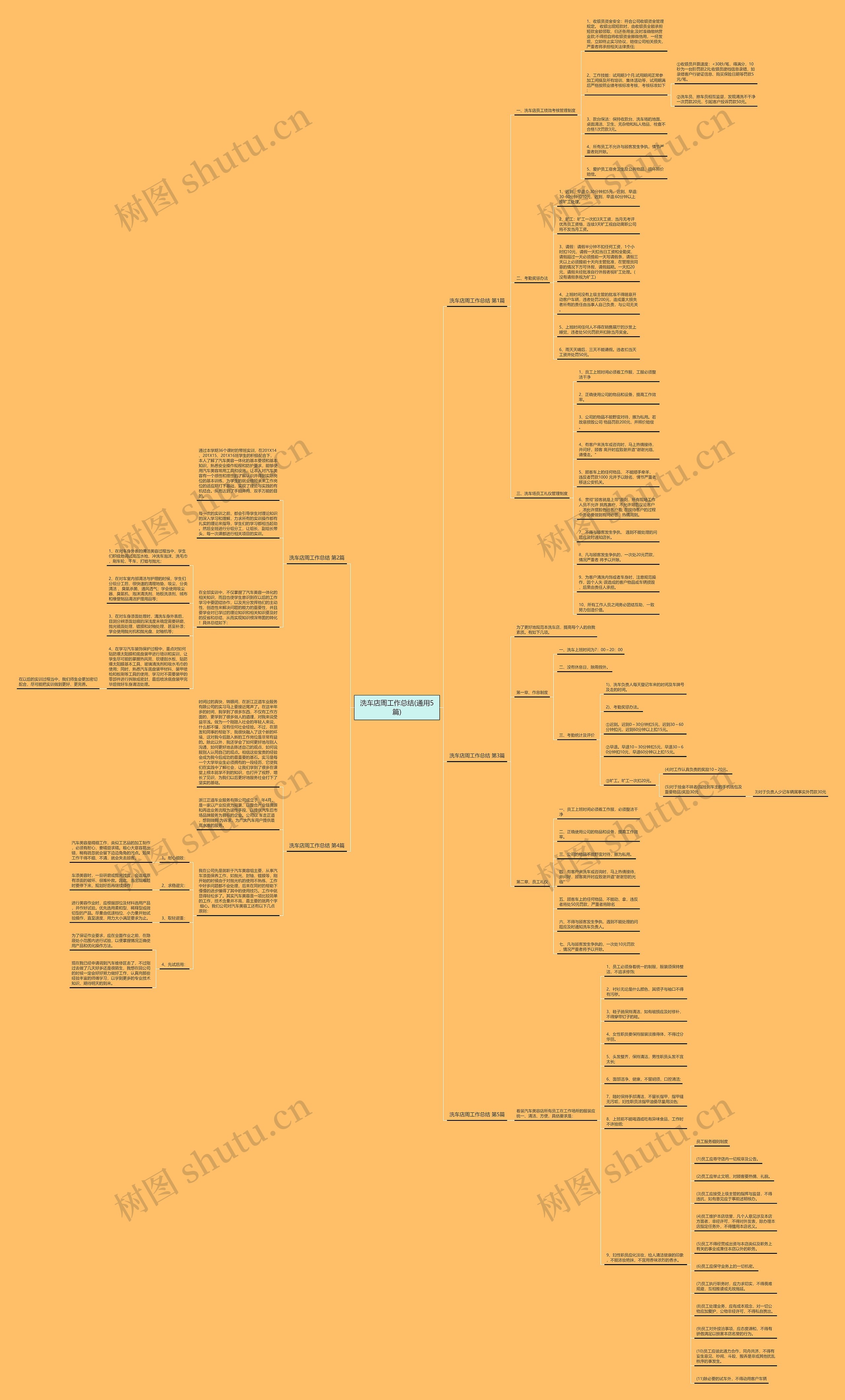 洗车店周工作总结(通用5篇)思维导图