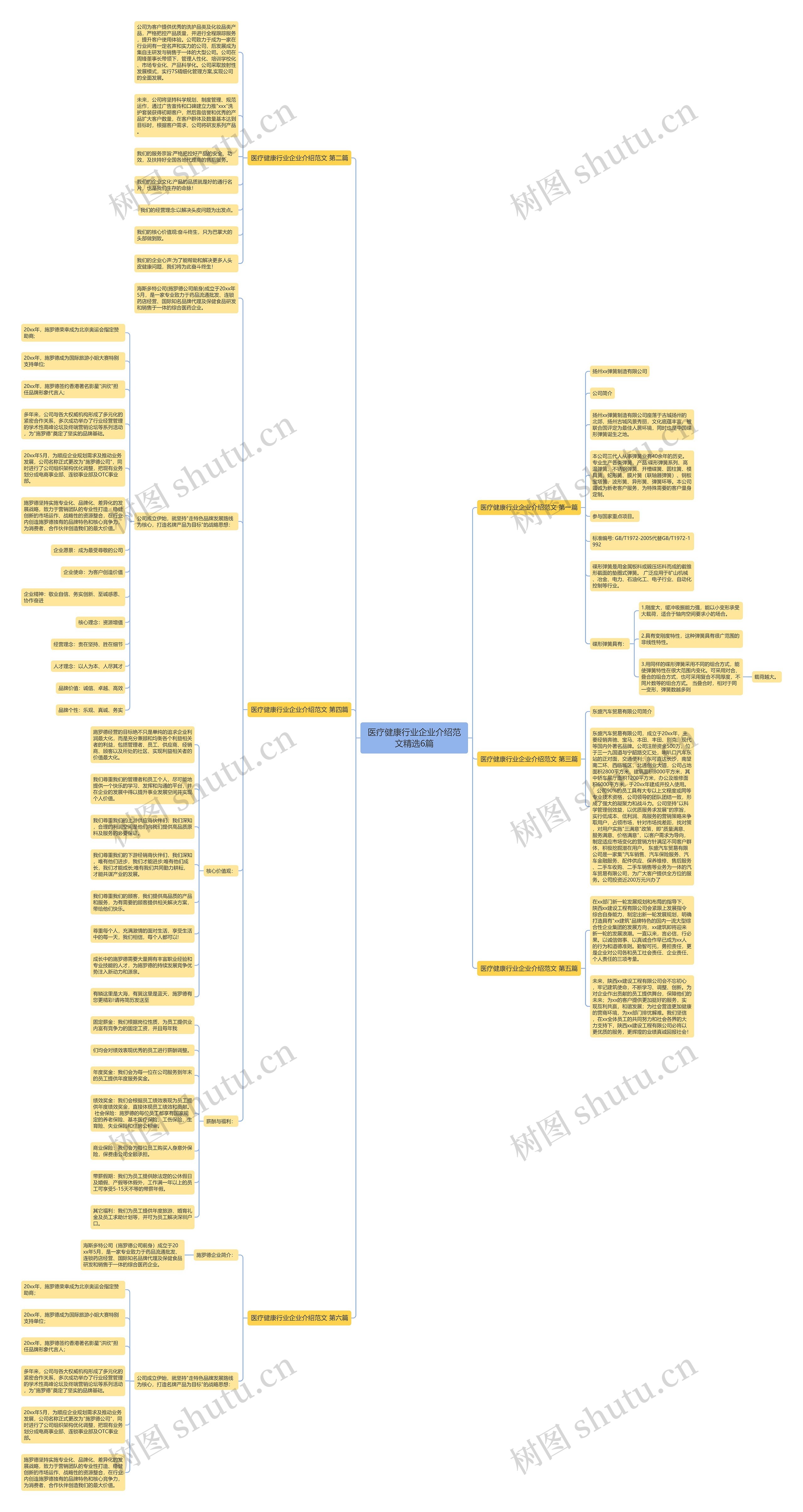 医疗健康行业企业介绍范文精选6篇思维导图