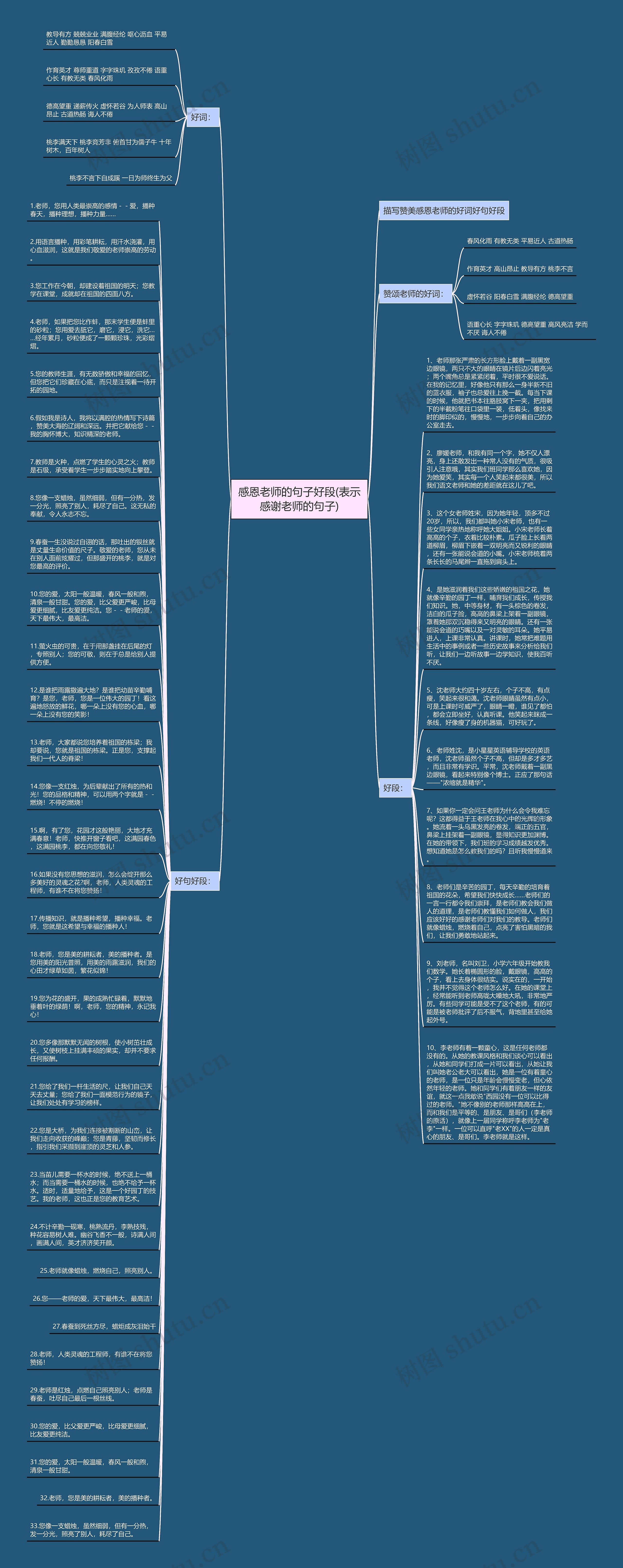 感恩老师的句子好段(表示感谢老师的句子)思维导图