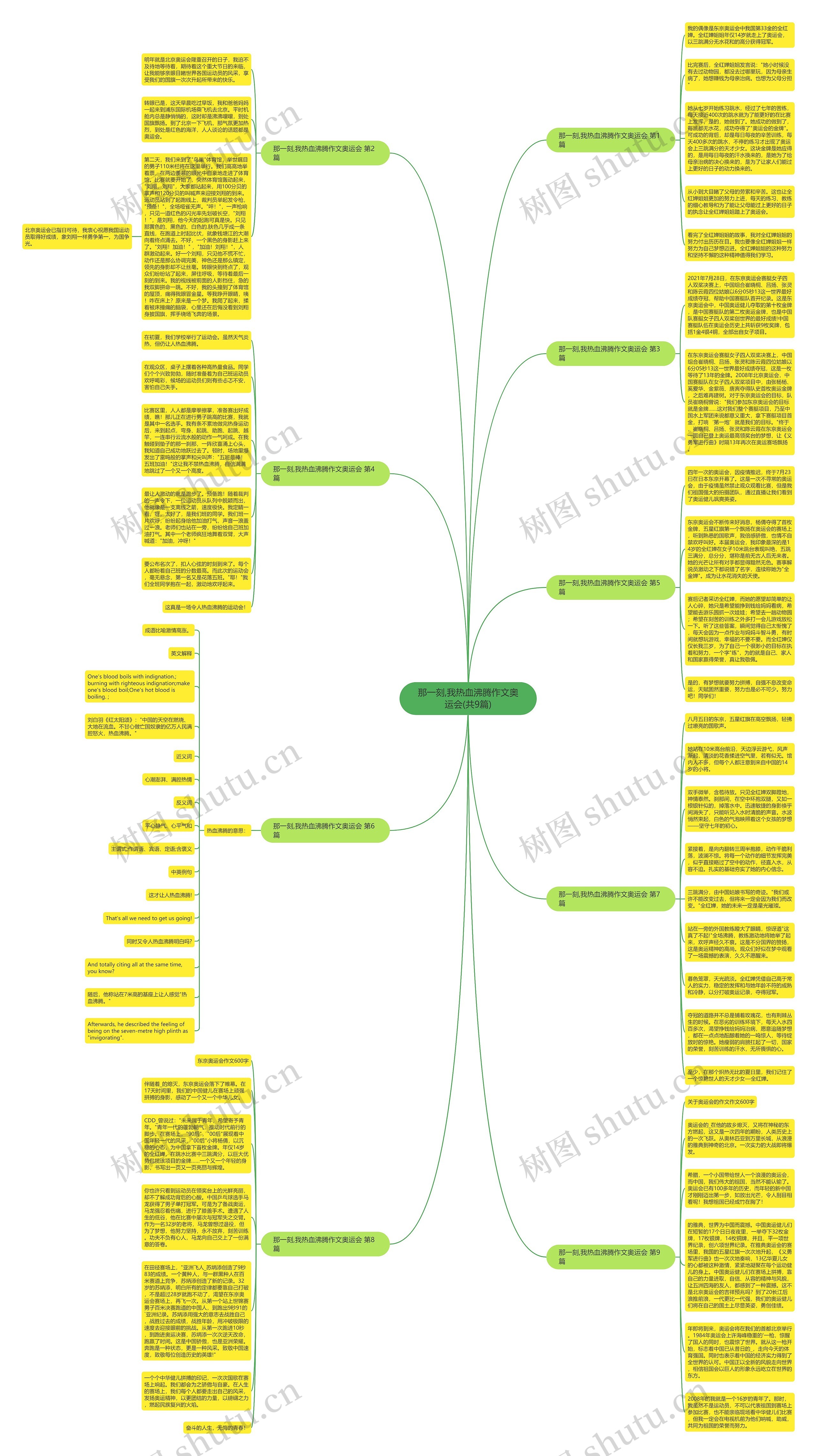 那一刻,我热血沸腾作文奥运会(共9篇)思维导图