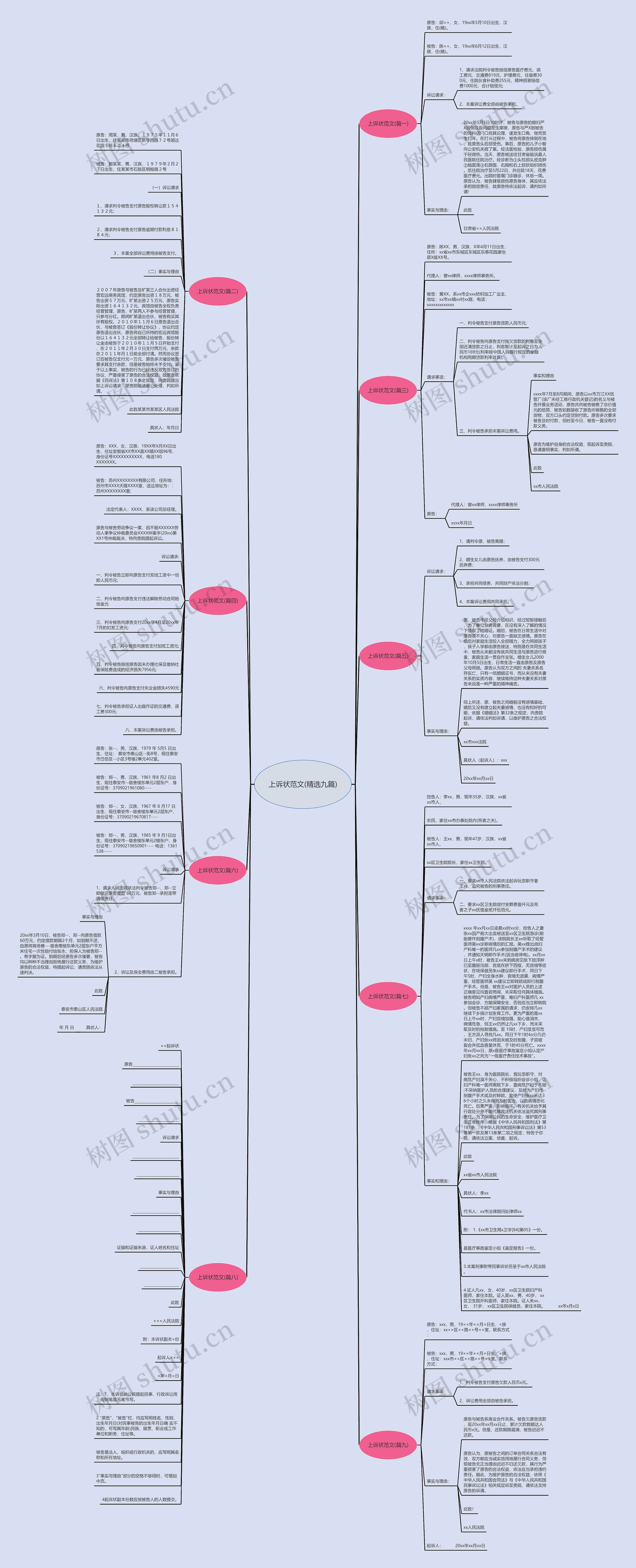 上诉状范文(精选九篇)思维导图