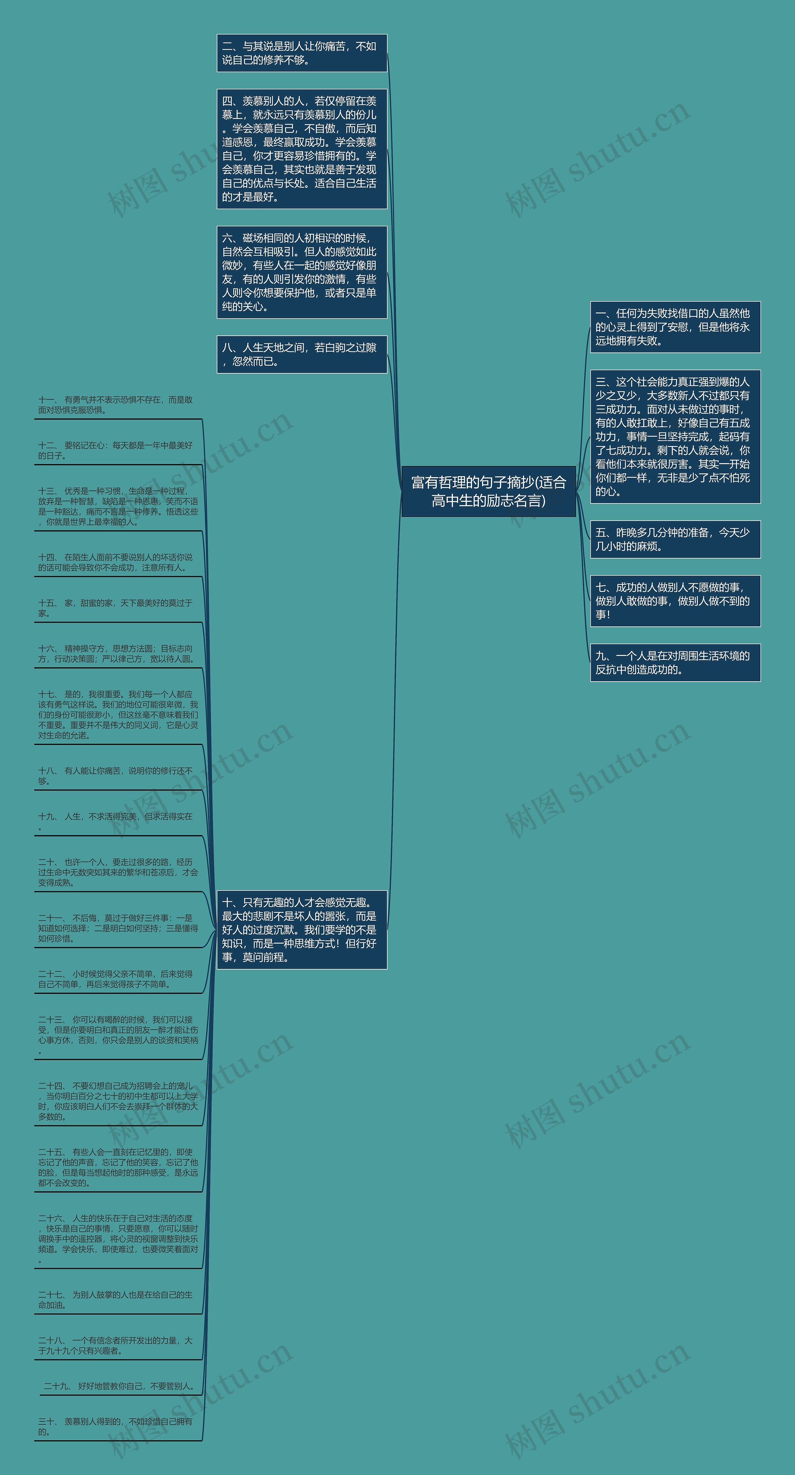 富有哲理的句子摘抄(适合高中生的励志名言)思维导图