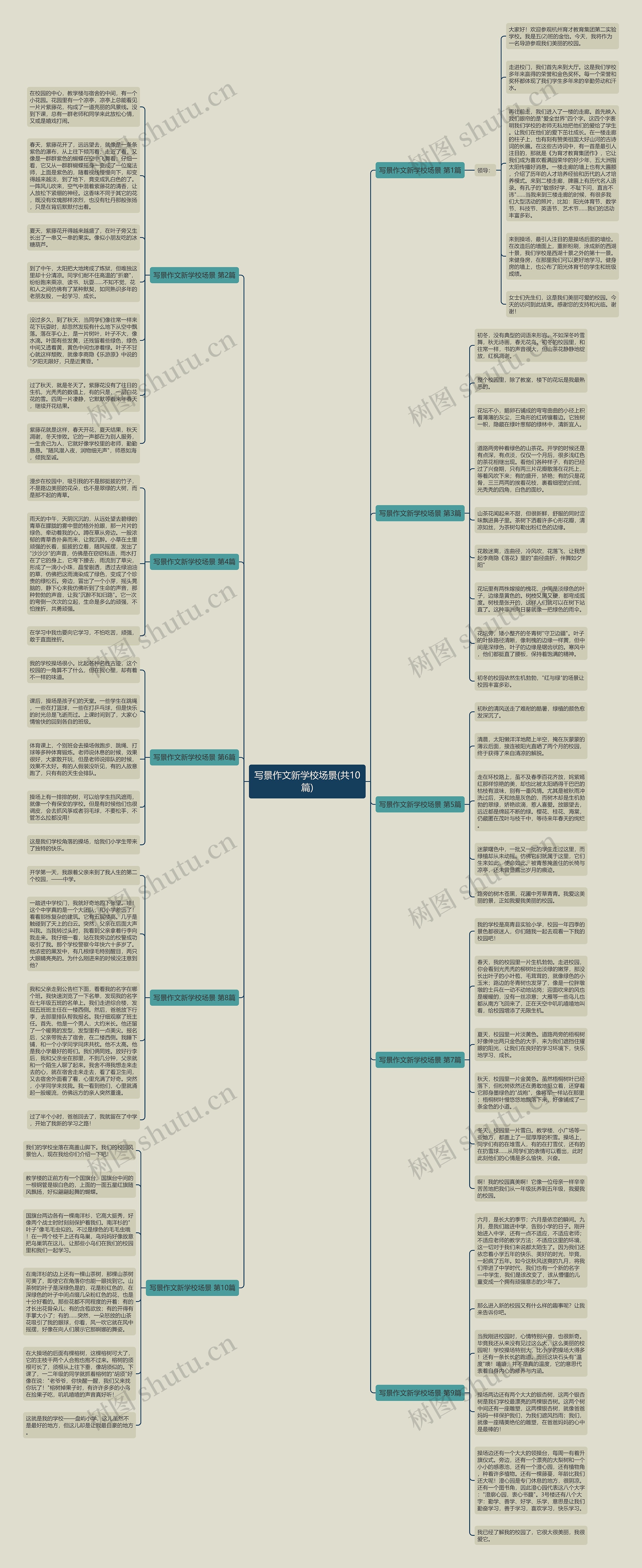 写景作文新学校场景(共10篇)思维导图
