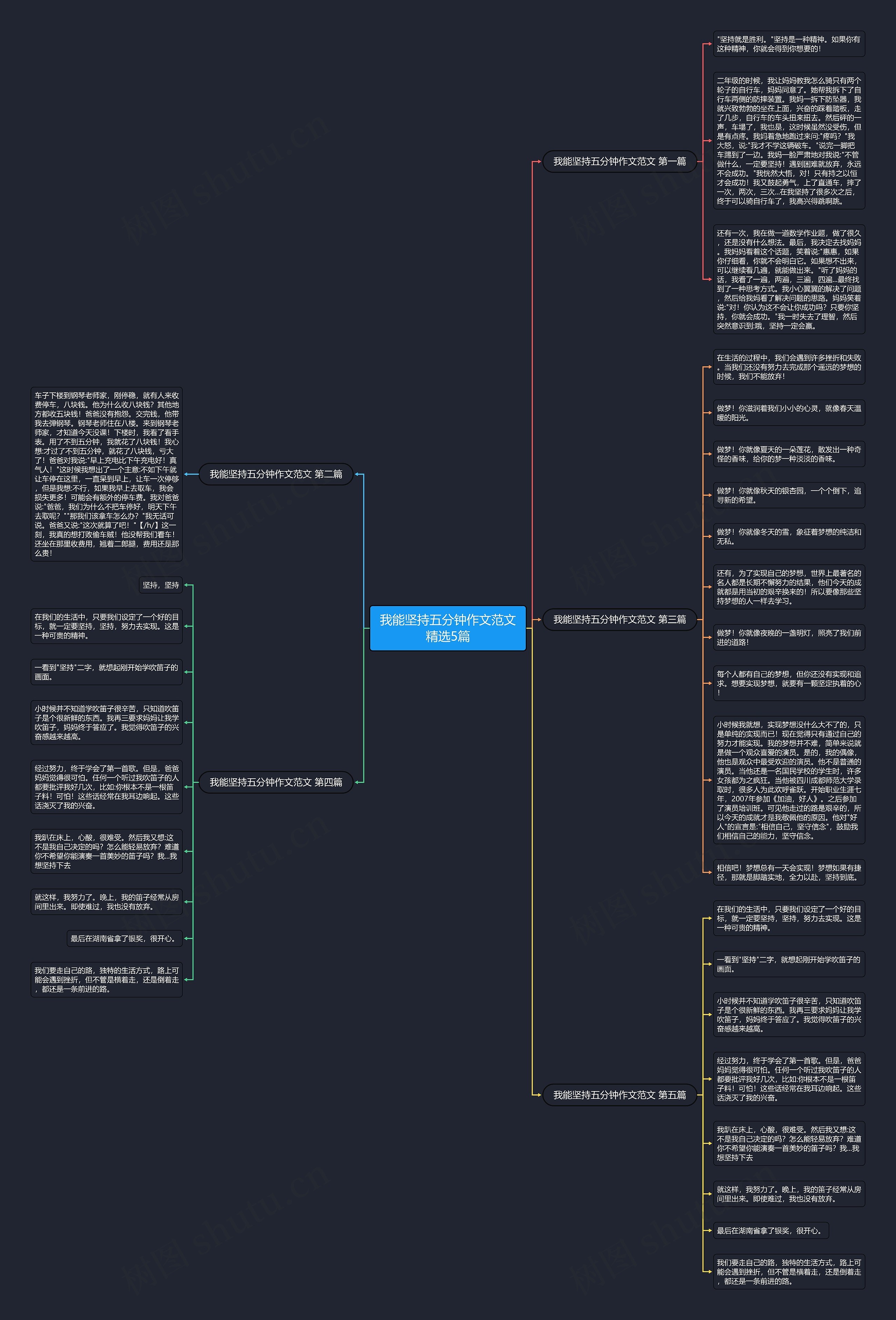 我能坚持五分钟作文范文精选5篇思维导图