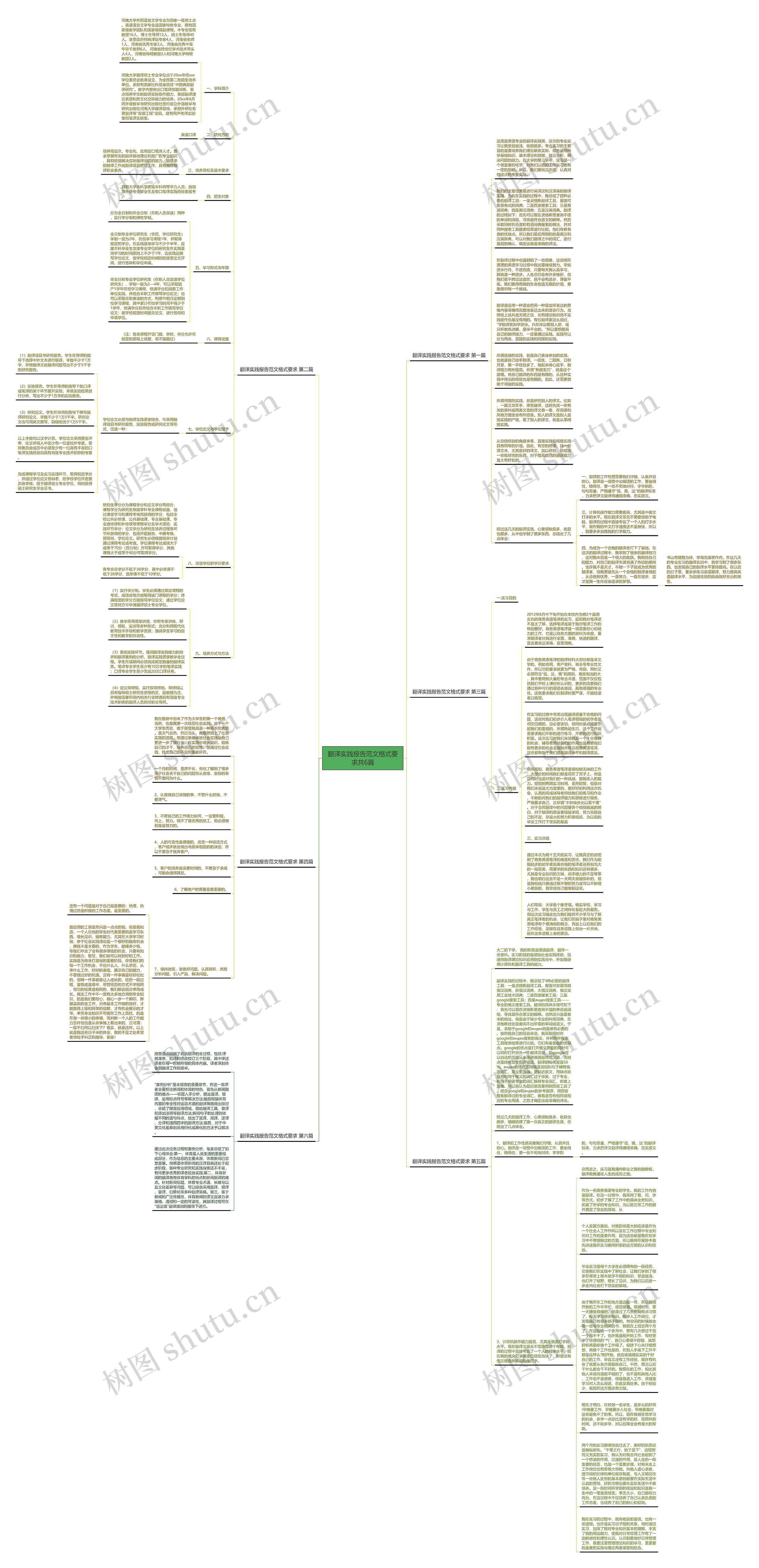 翻译实践报告范文格式要求共6篇思维导图