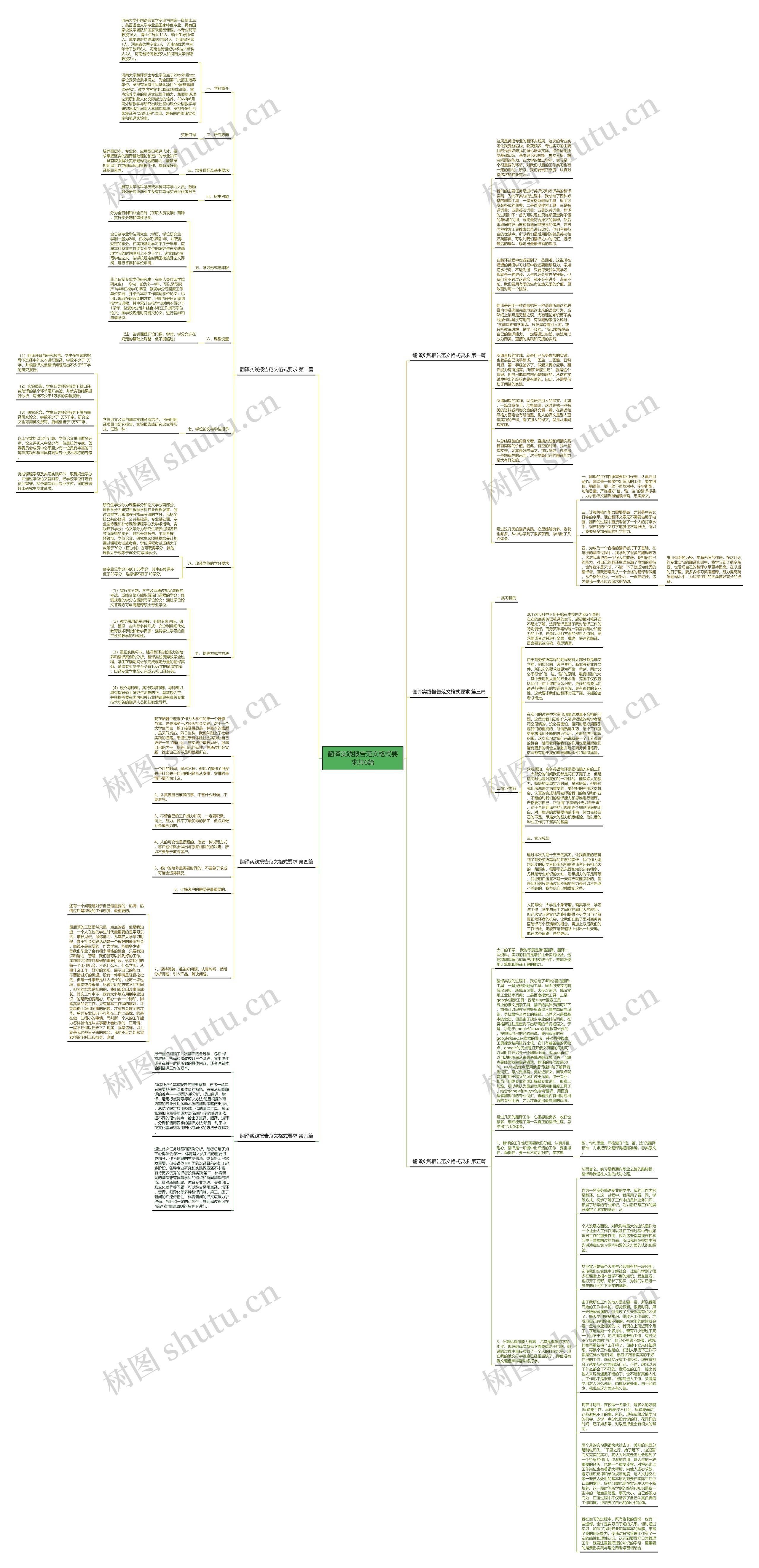 翻译实践报告范文格式要求共6篇思维导图高清图 翻译实践报告范文格式要求共6篇思维导图
