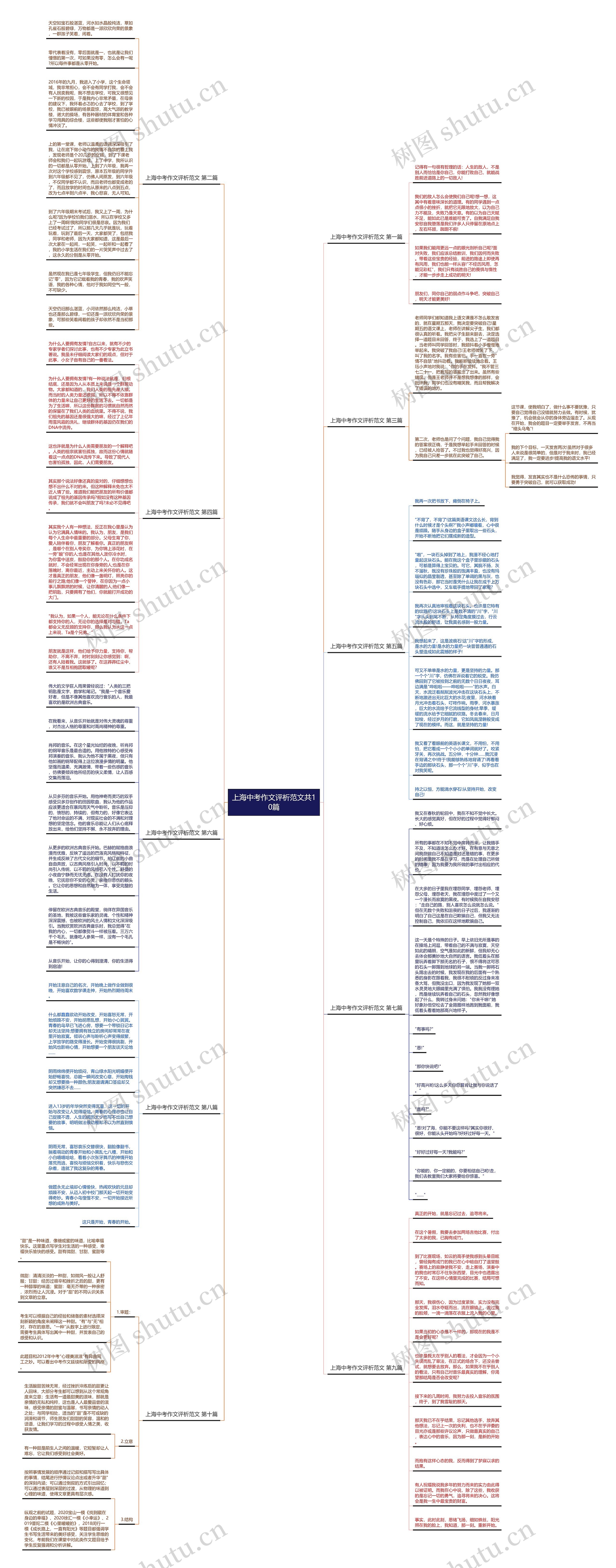 上海中考作文评析范文共10篇思维导图