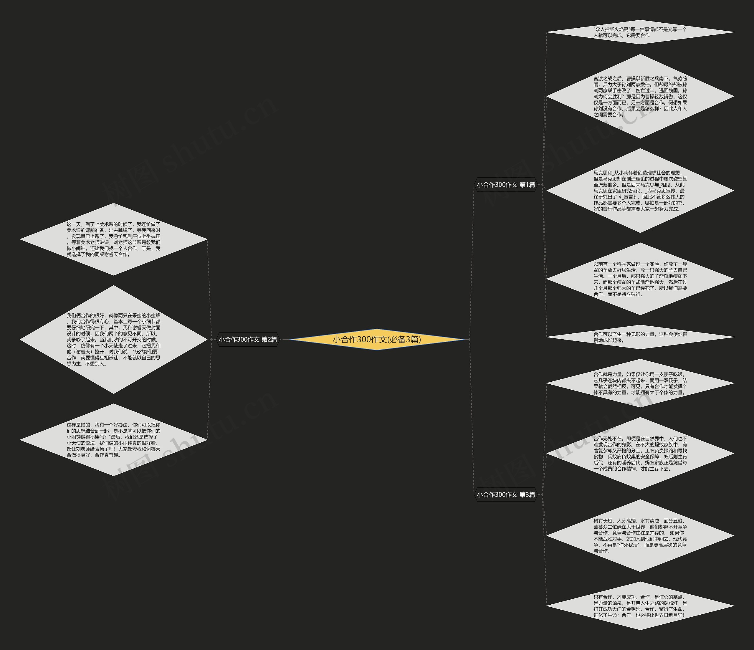 小合作300作文(必备3篇)思维导图