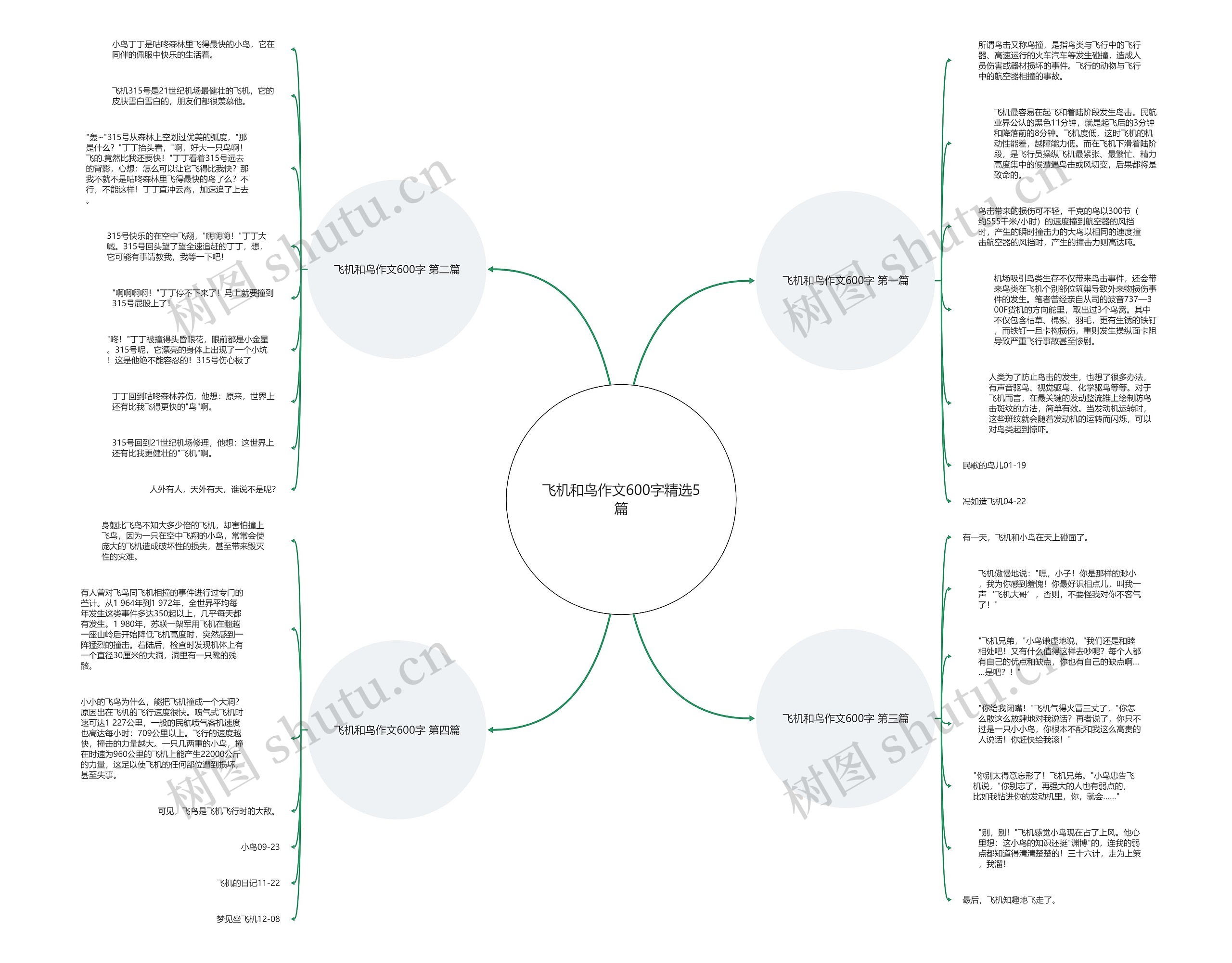 飞机和鸟作文600字精选5篇思维导图