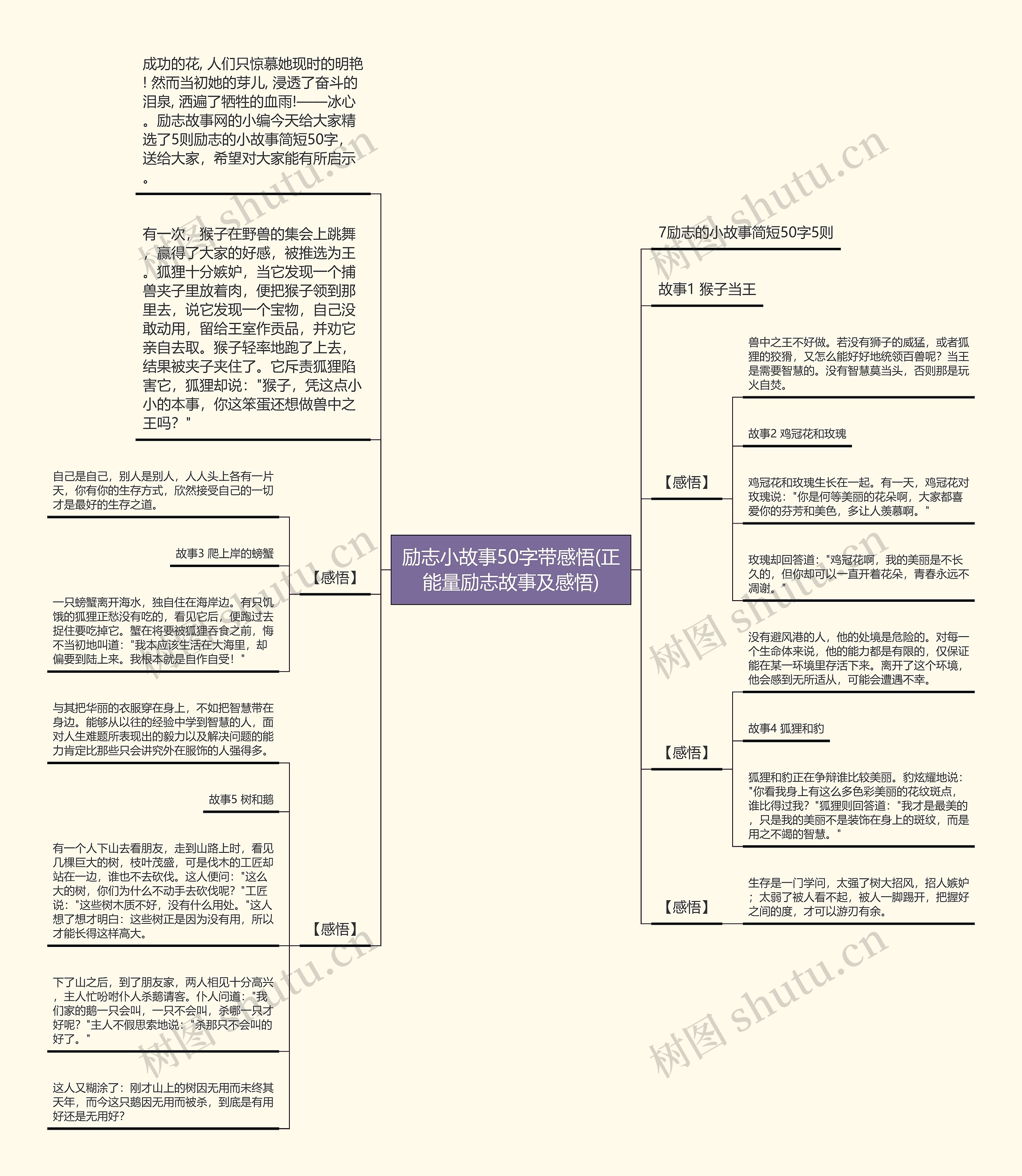 励志小故事50字带感悟(正能量励志故事及感悟)思维导图