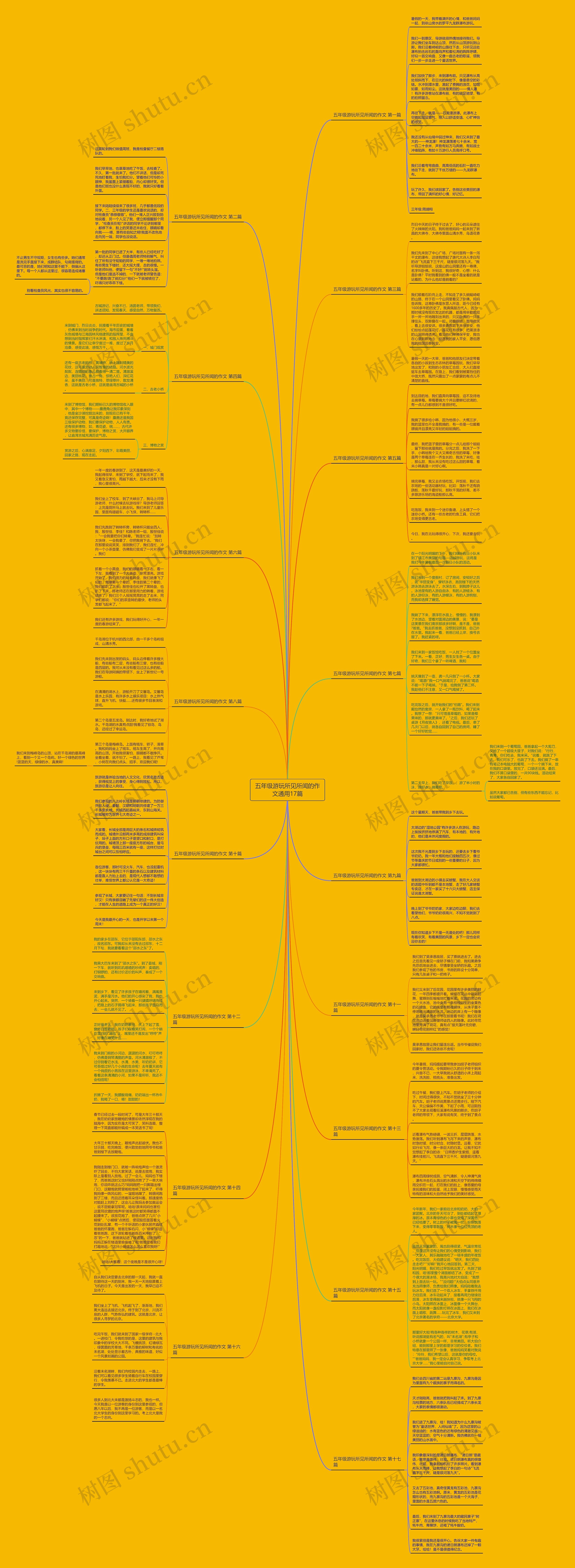 五年级游玩所见所闻的作文通用17篇思维导图