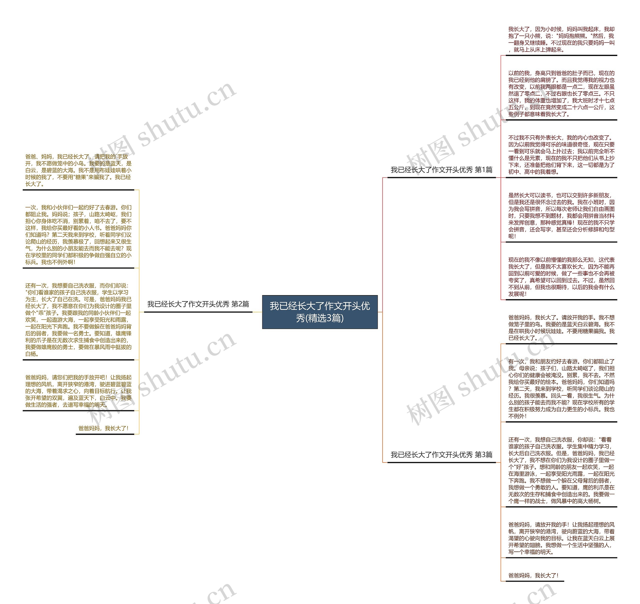 我已经长大了作文开头优秀(精选3篇)思维导图