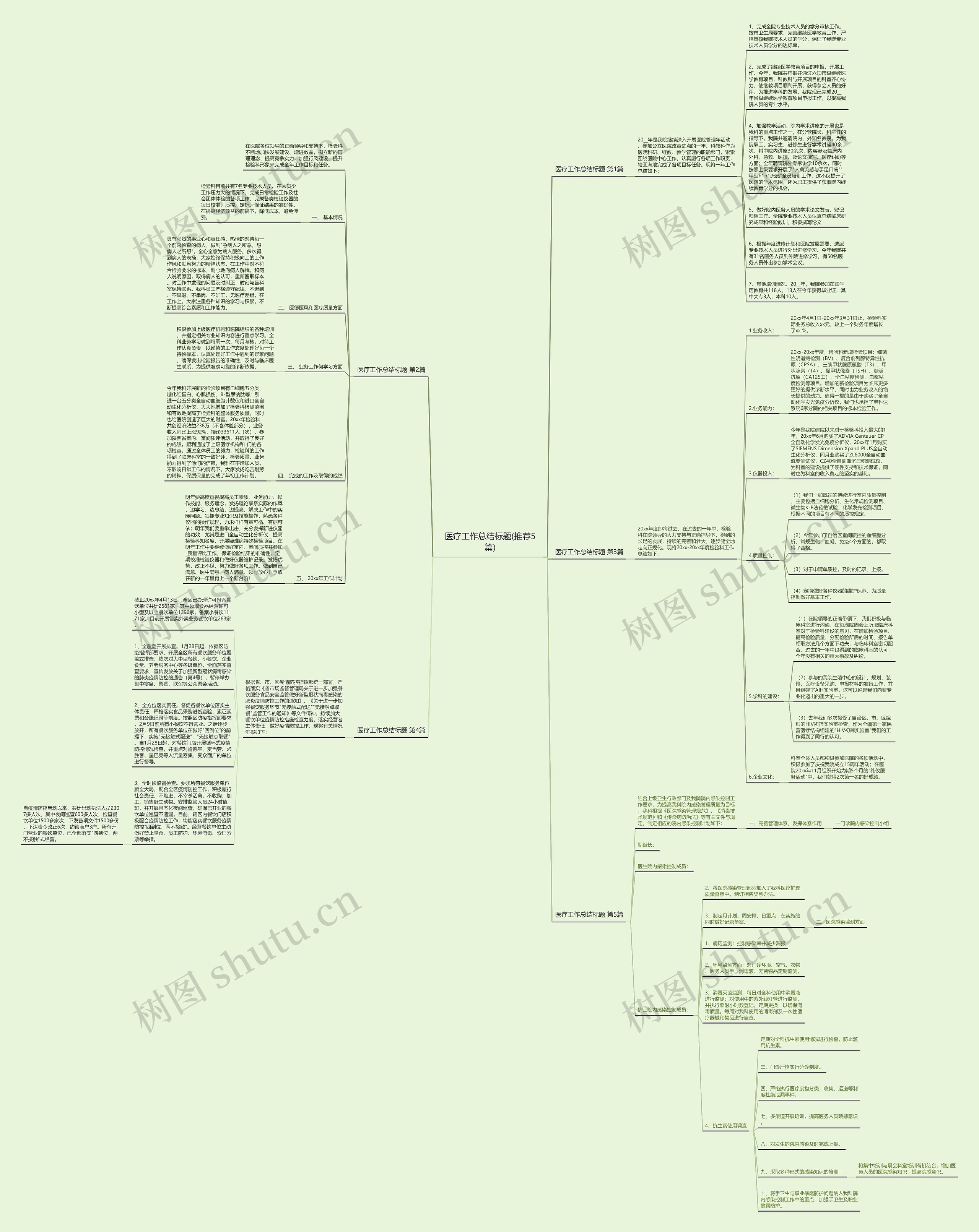 医疗工作总结标题(推荐5篇)思维导图