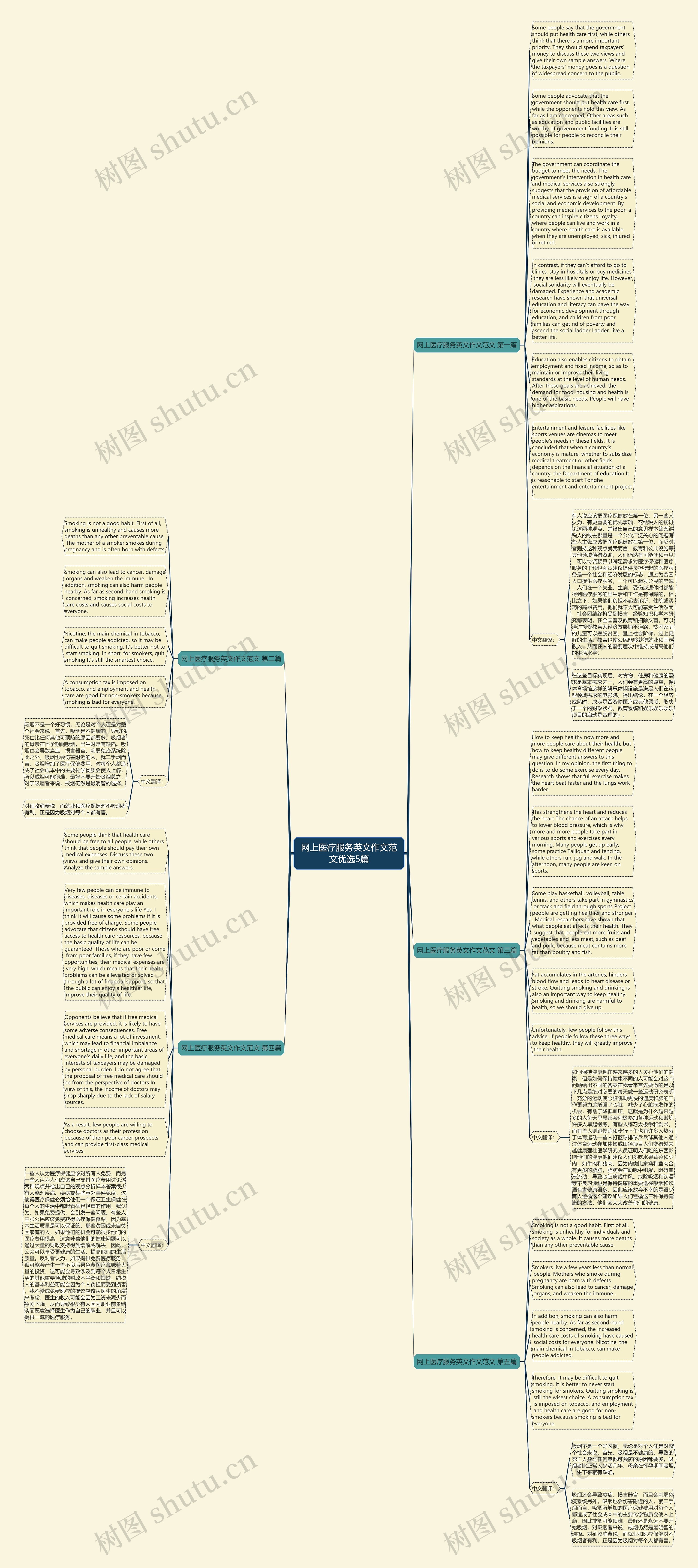 网上医疗服务英文作文范文优选5篇思维导图