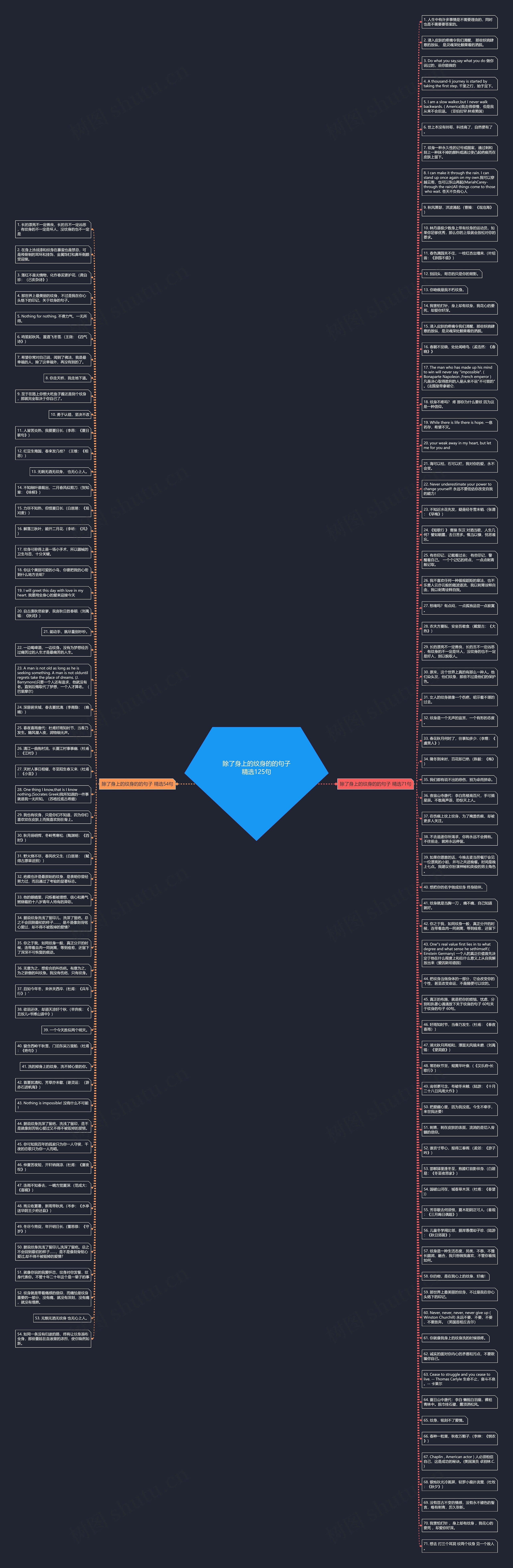 除了身上的纹身的的句子精选125句思维导图
