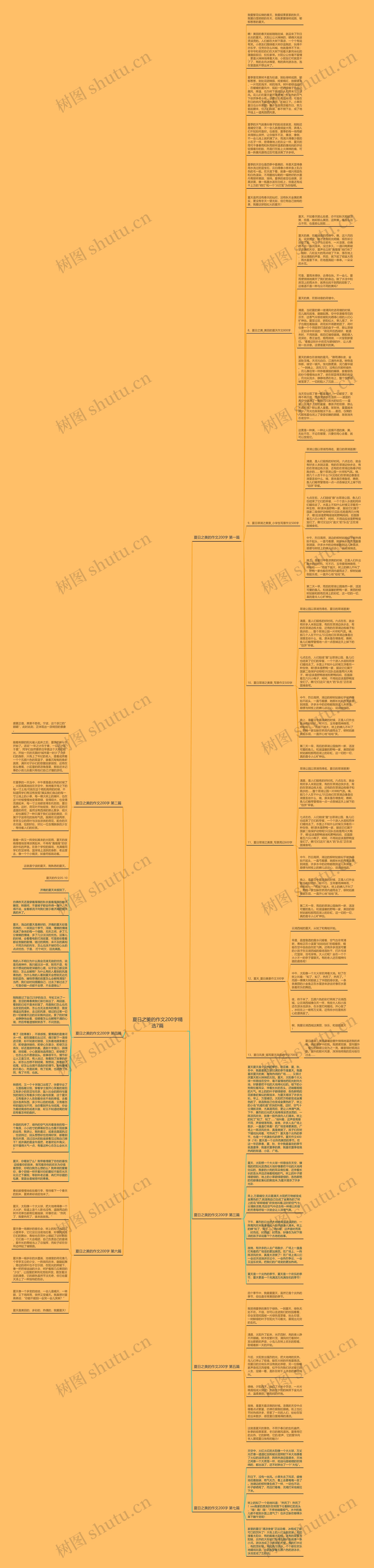 夏日之美的作文200字精选7篇思维导图
