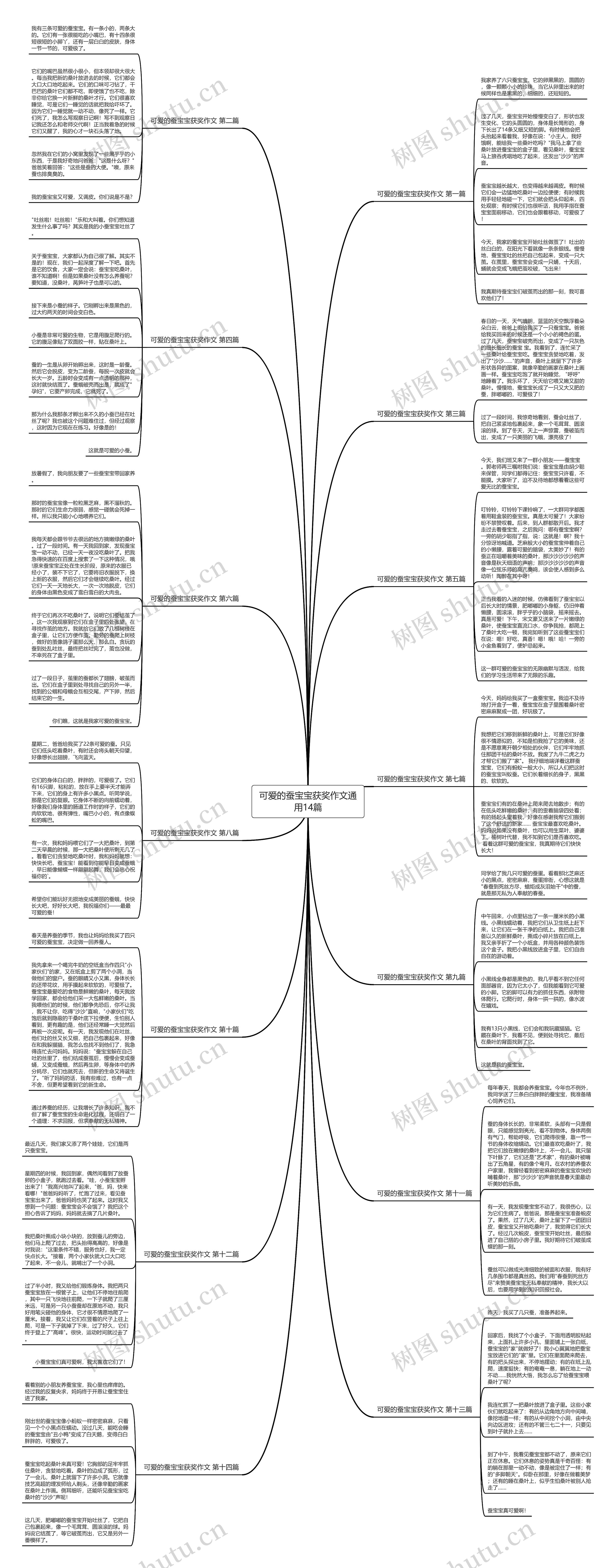 可爱的蚕宝宝获奖作文通用14篇思维导图