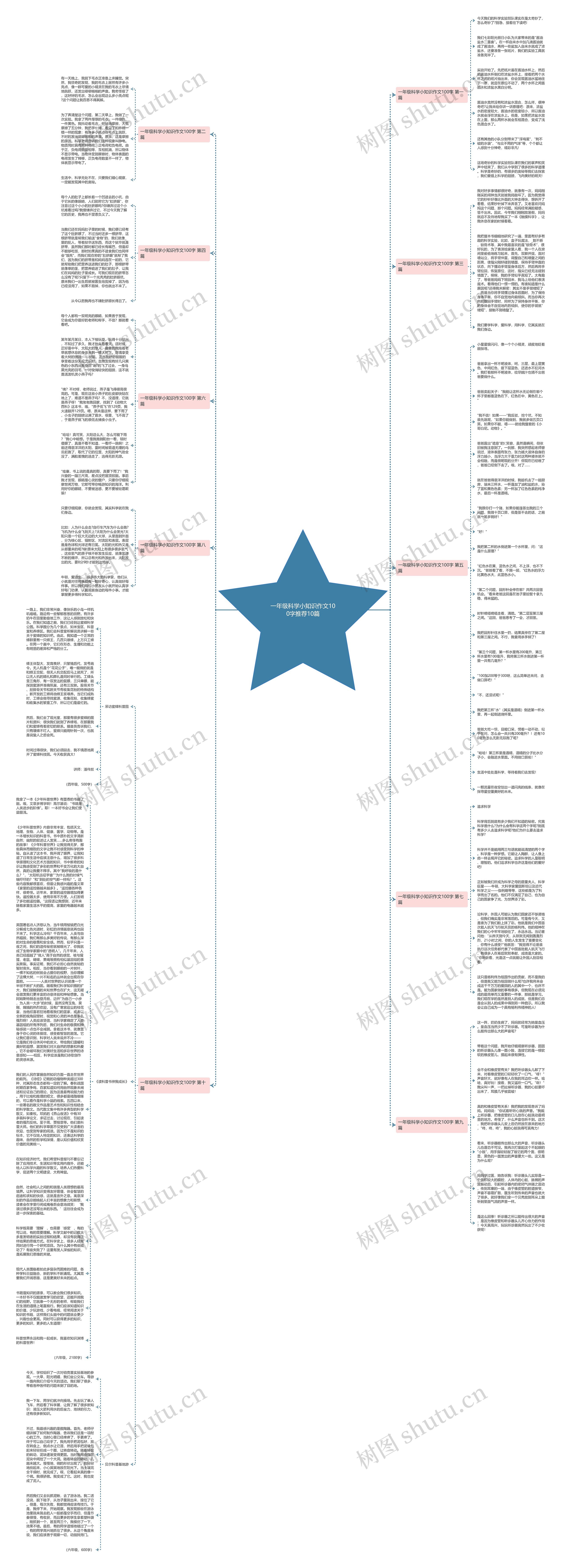 一年级科学小知识作文100字推荐10篇思维导图