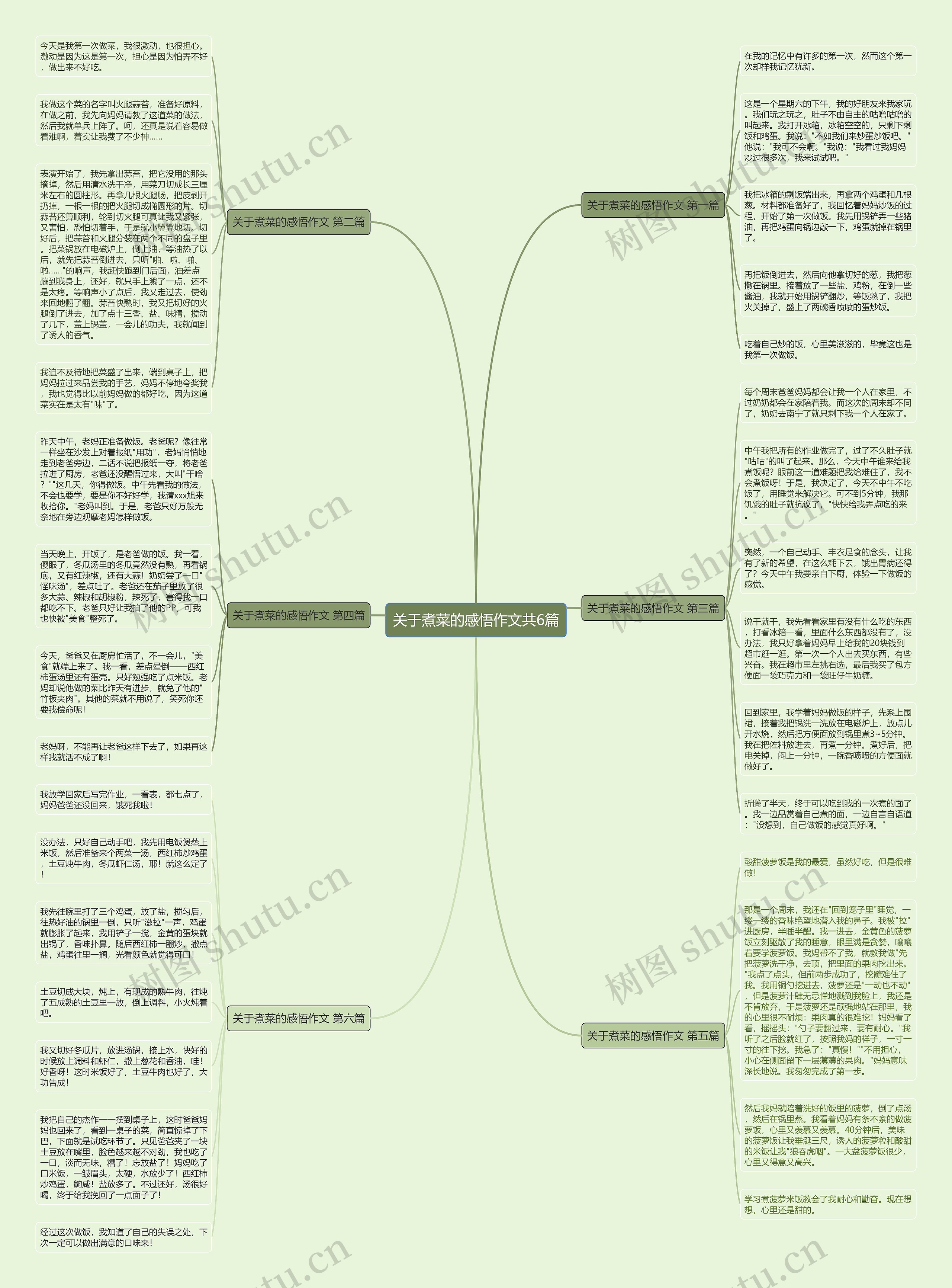 关于煮菜的感悟作文共6篇思维导图