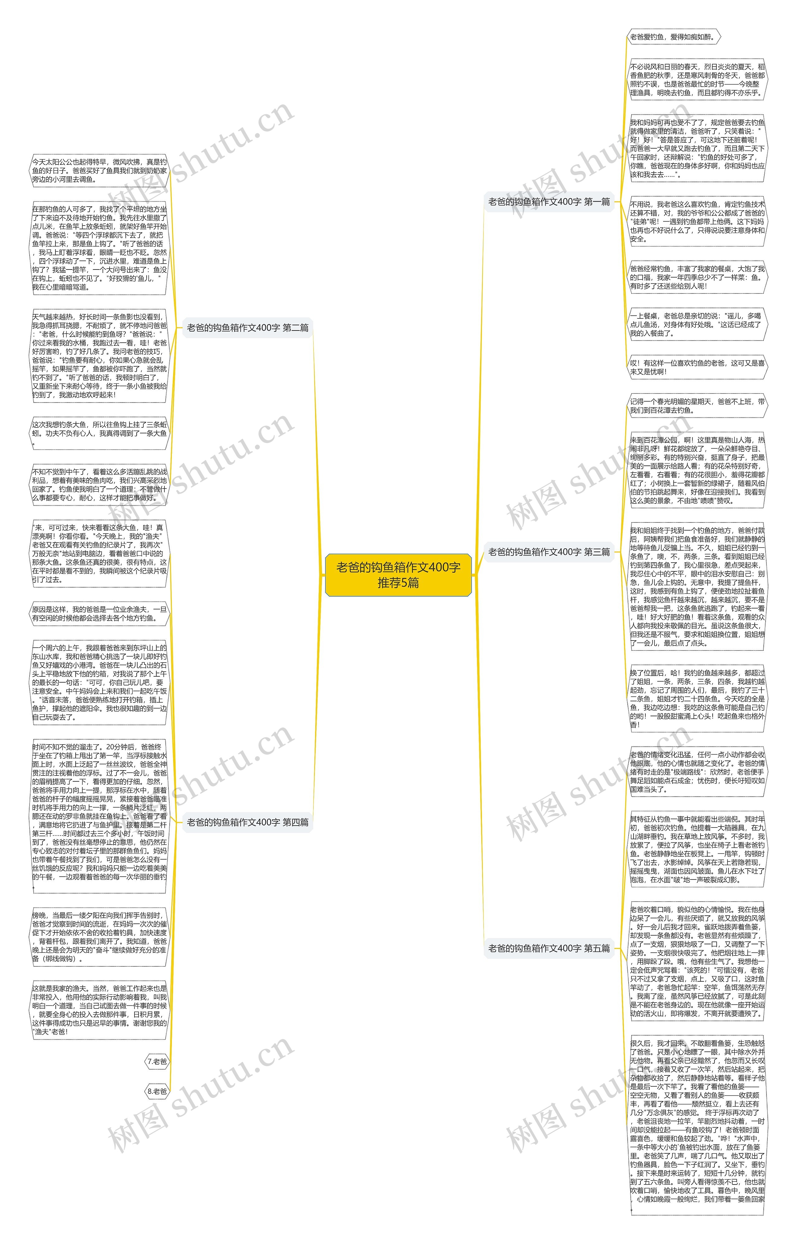 老爸的钩鱼箱作文400字推荐5篇思维导图