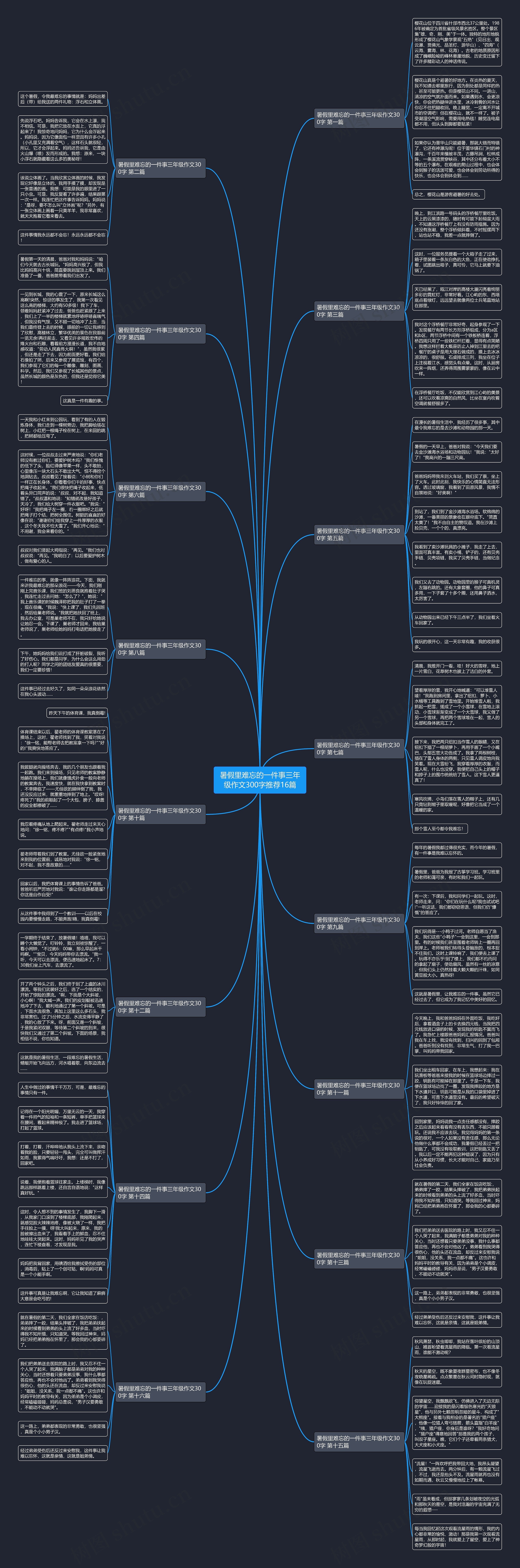 暑假里难忘的一件事三年级作文300字推荐16篇思维导图