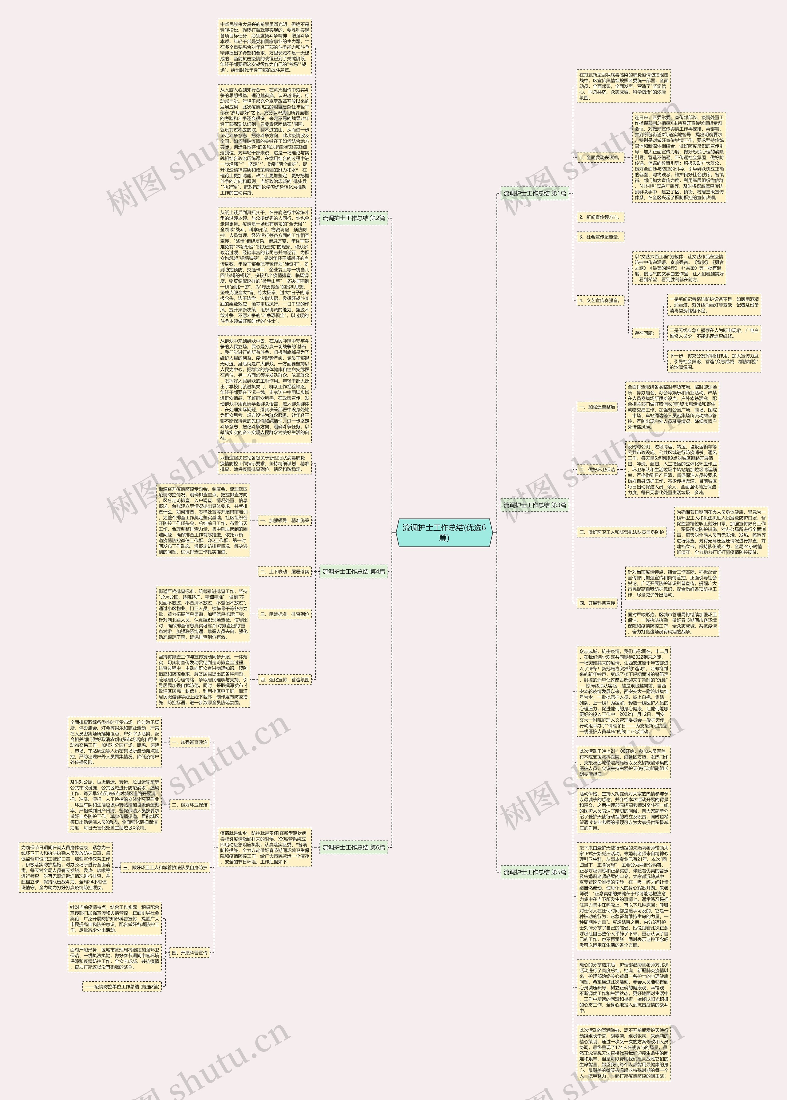 流调护士工作总结(优选6篇)思维导图