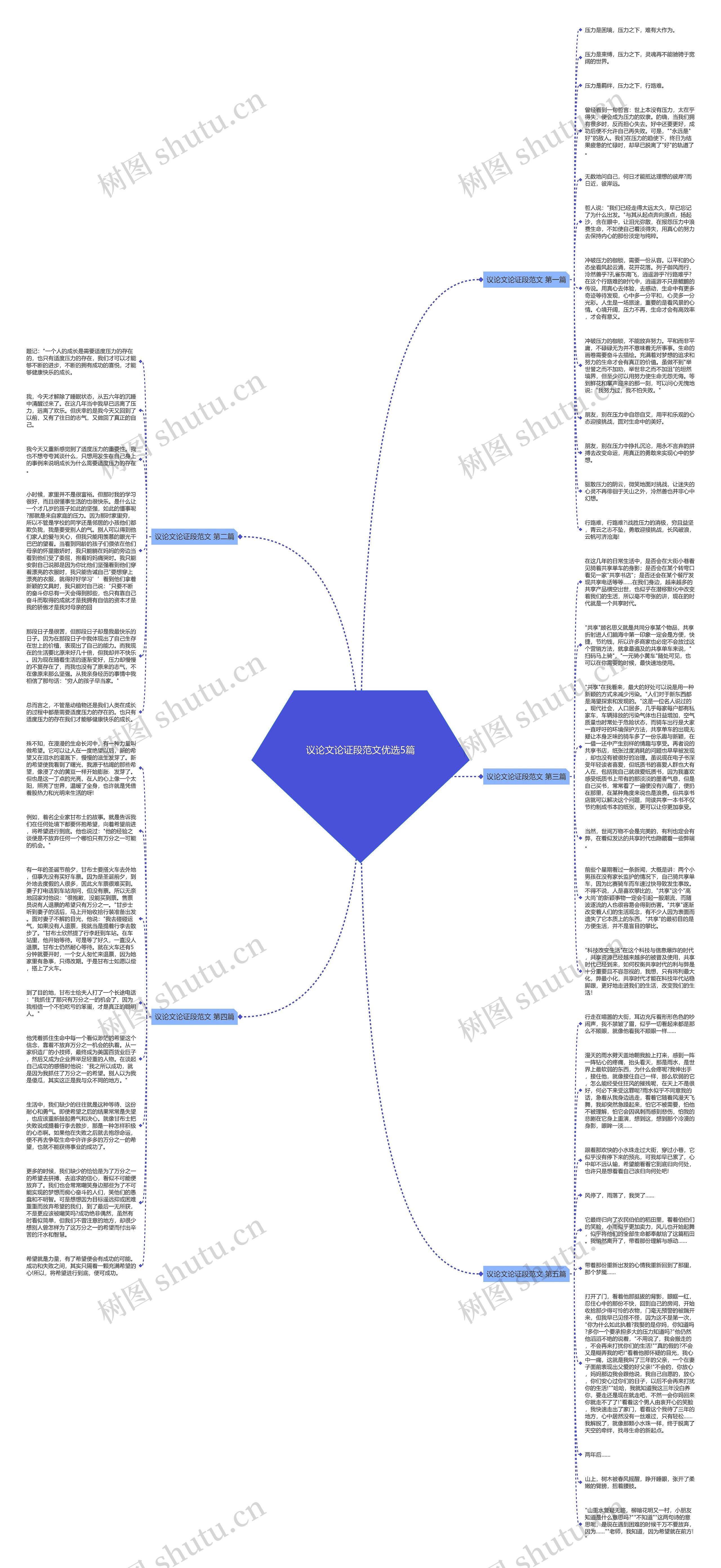 议论文论证段范文优选5篇思维导图