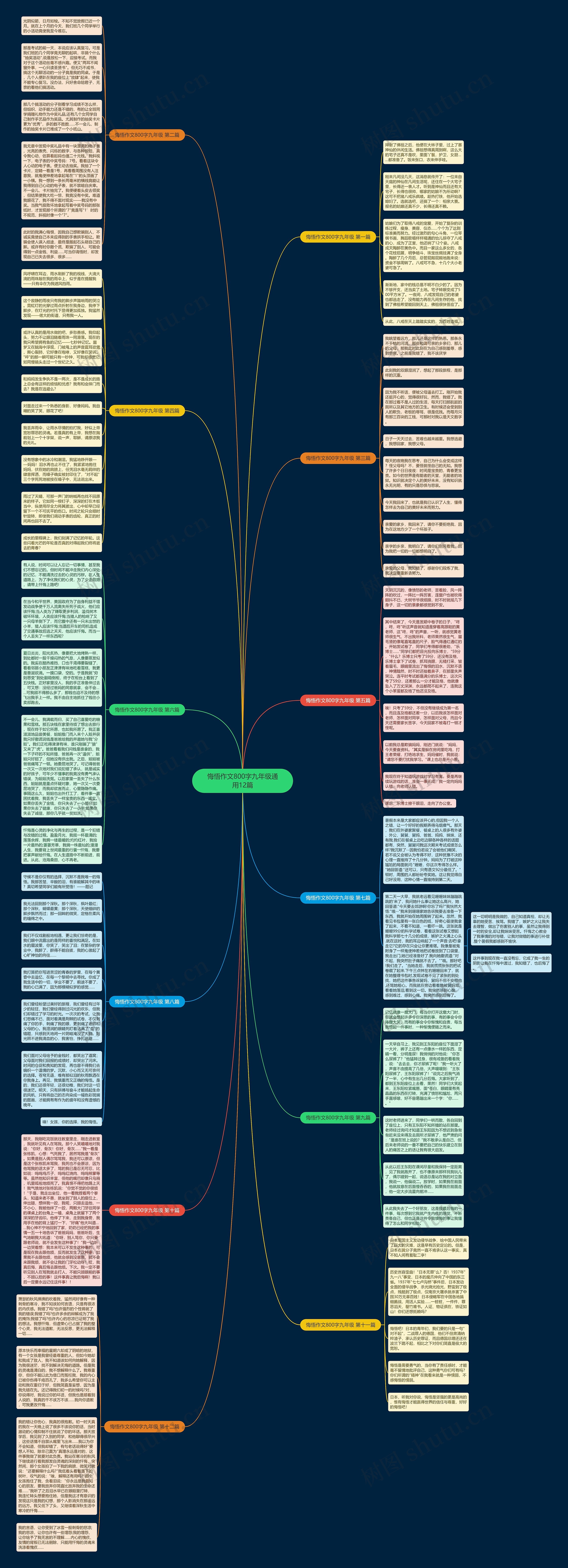 悔悟作文800字九年级通用12篇思维导图