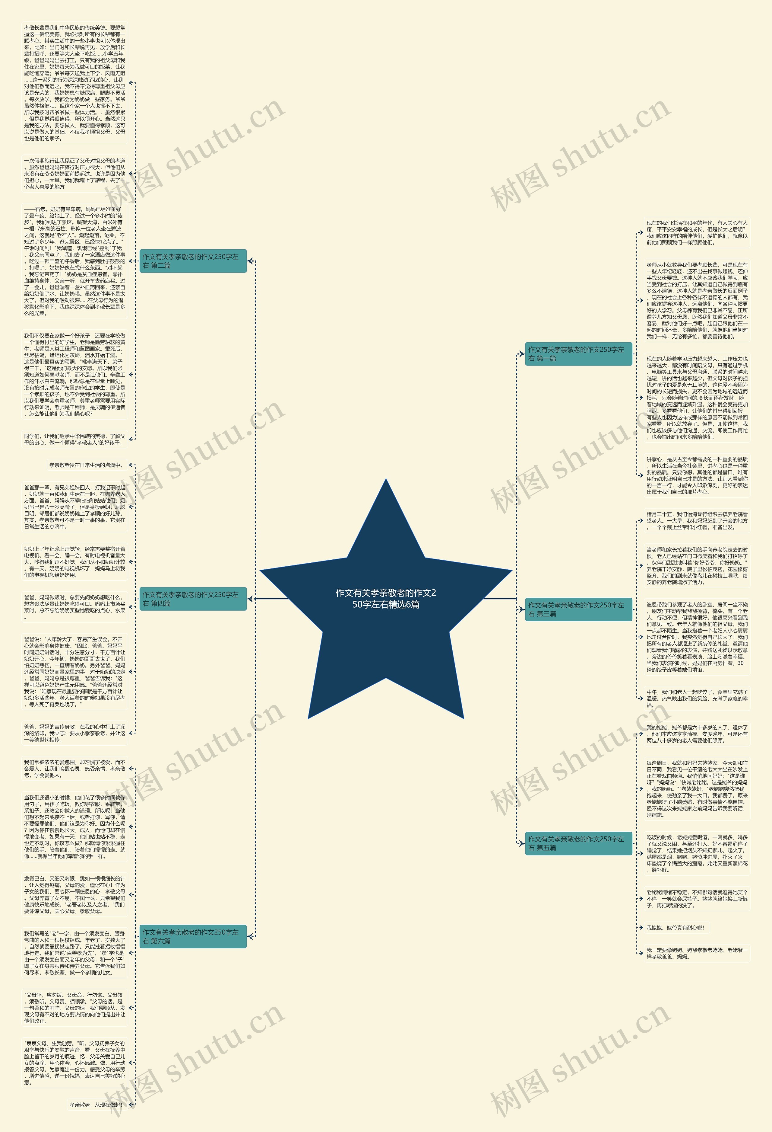 作文有关孝亲敬老的作文250字左右精选6篇思维导图