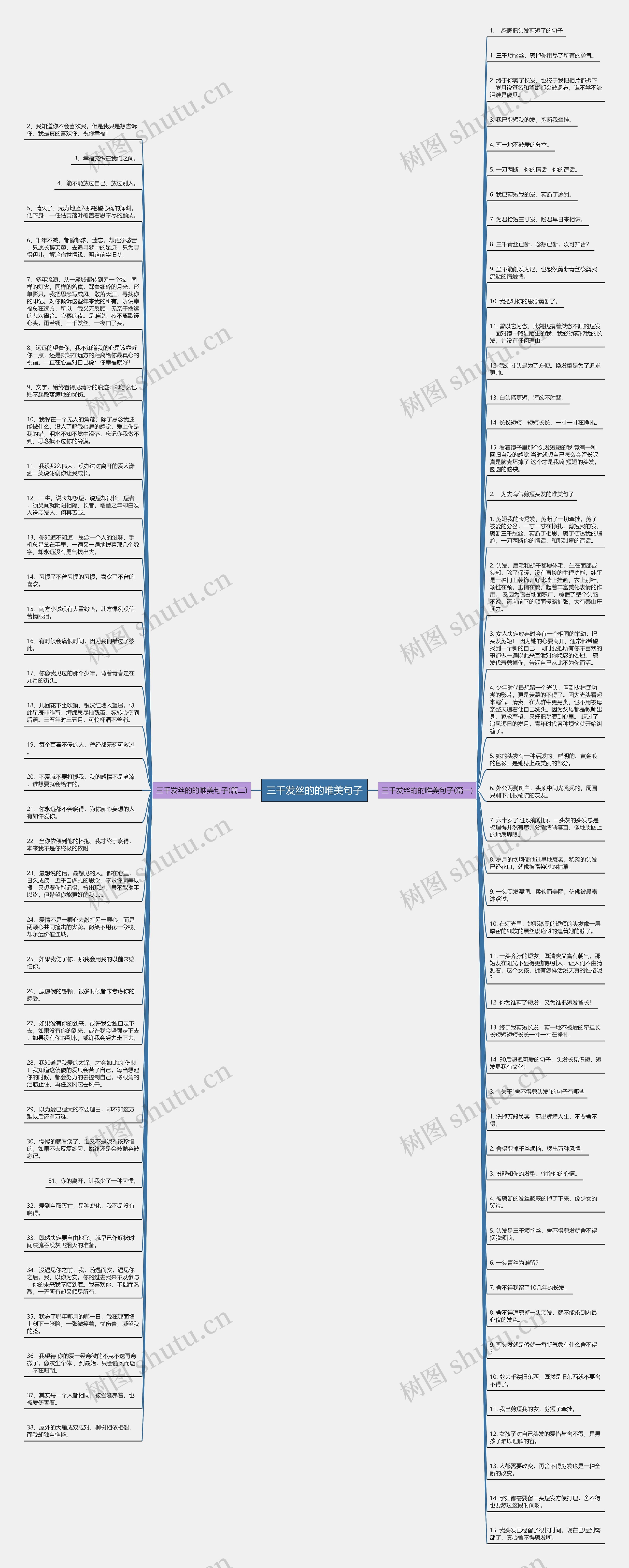 三千发丝的的唯美句子思维导图