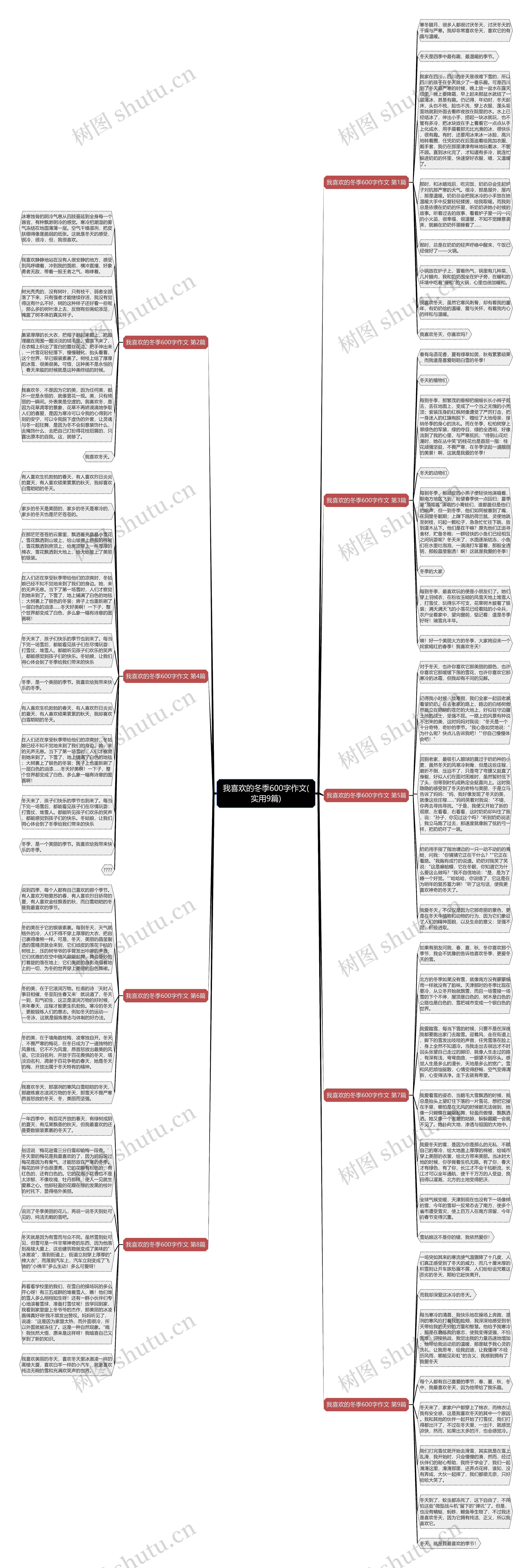 我喜欢的冬季600字作文(实用9篇)思维导图