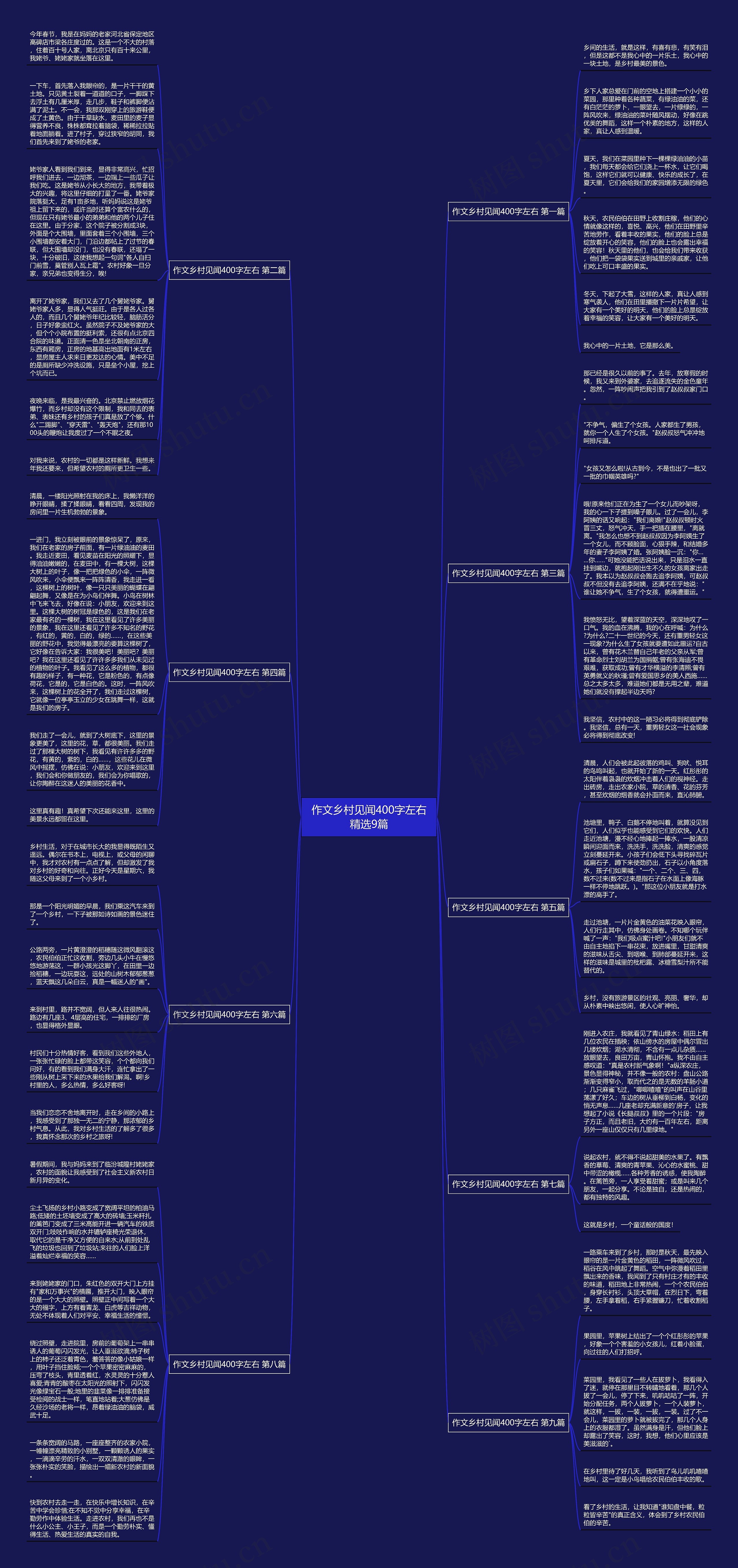 作文乡村见闻400字左右精选9篇思维导图